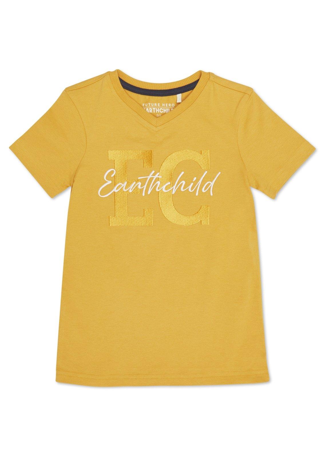 Old Tiralahilacha Kids Unisex Organic Cotton T Shirt Ethnic Mustard