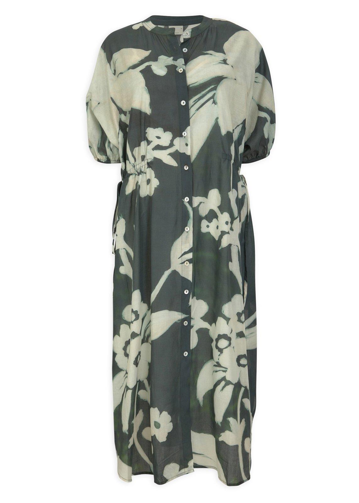 Green Floral Print Midi Dress (3215578) | Earthaddict