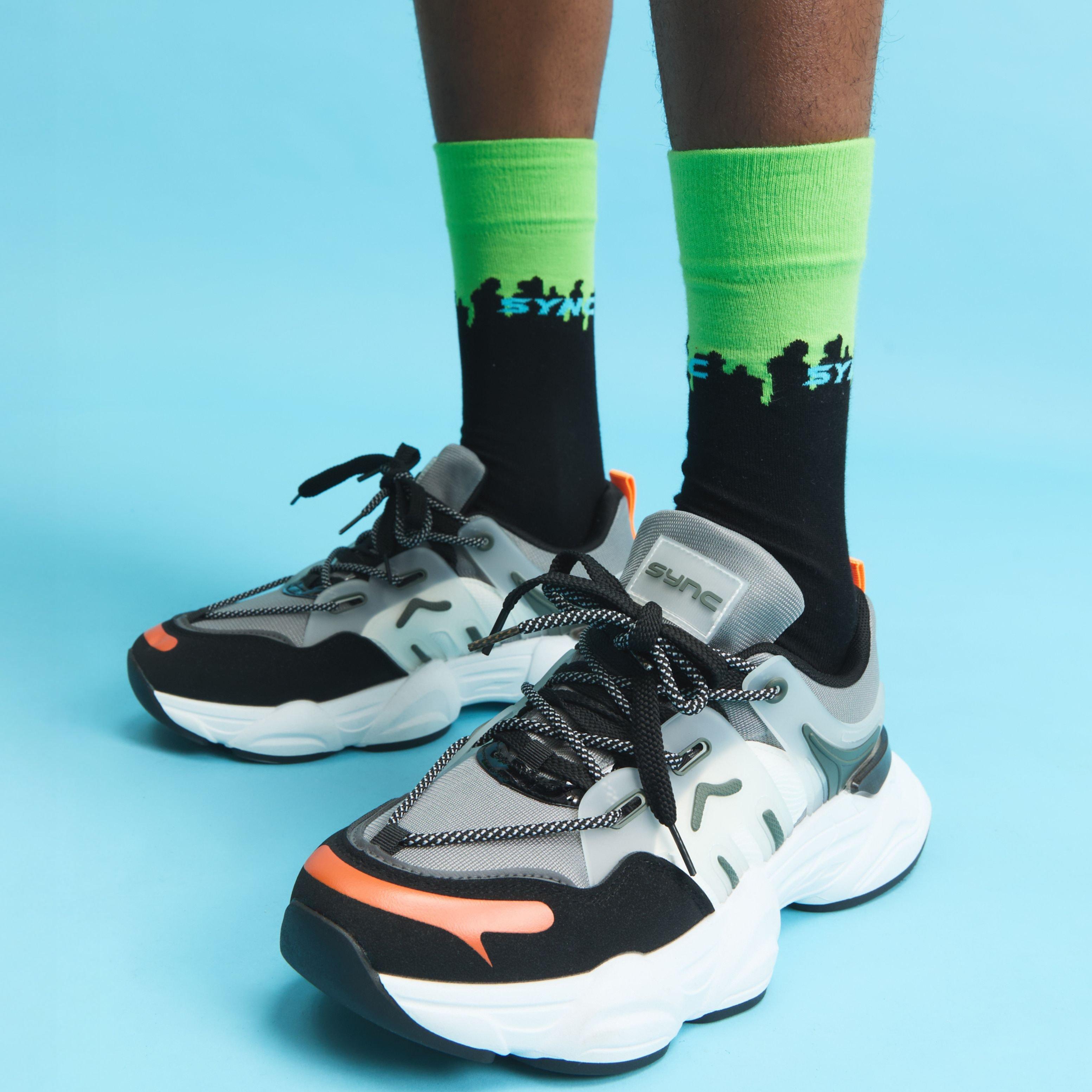 Grey Colourblocked Runner Sneakers (3216985) | Identity X Sync