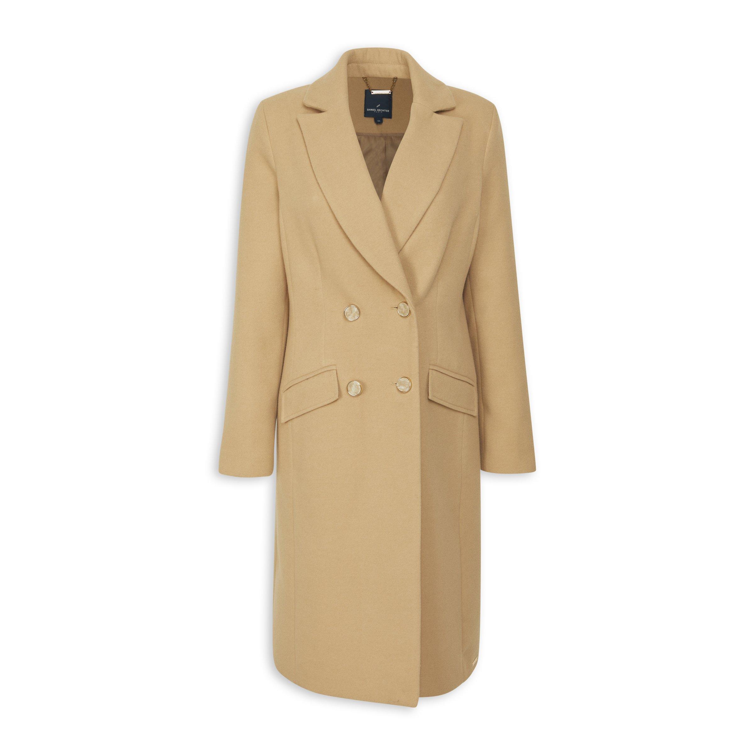 Tan Double Breasted Coat (3217046) Daniel Hechter