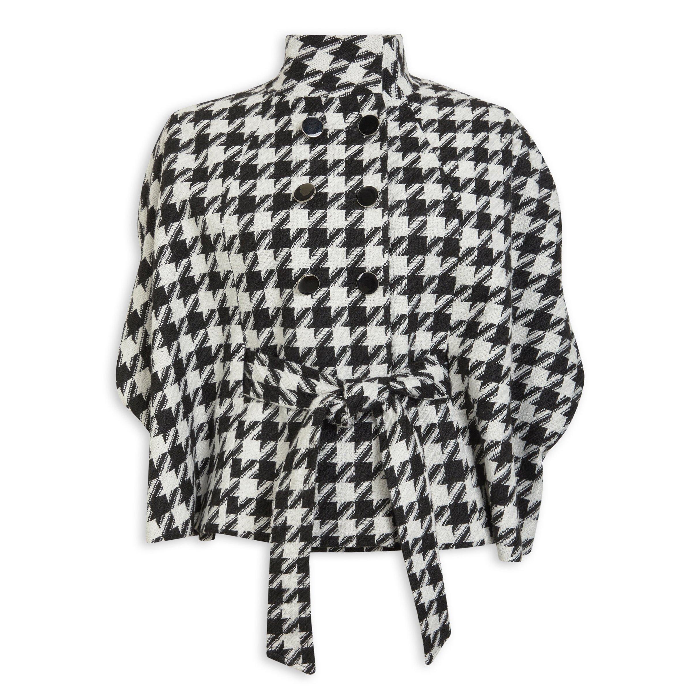 Black and White Houndstooth Cape Jacket (3217737) | Inwear