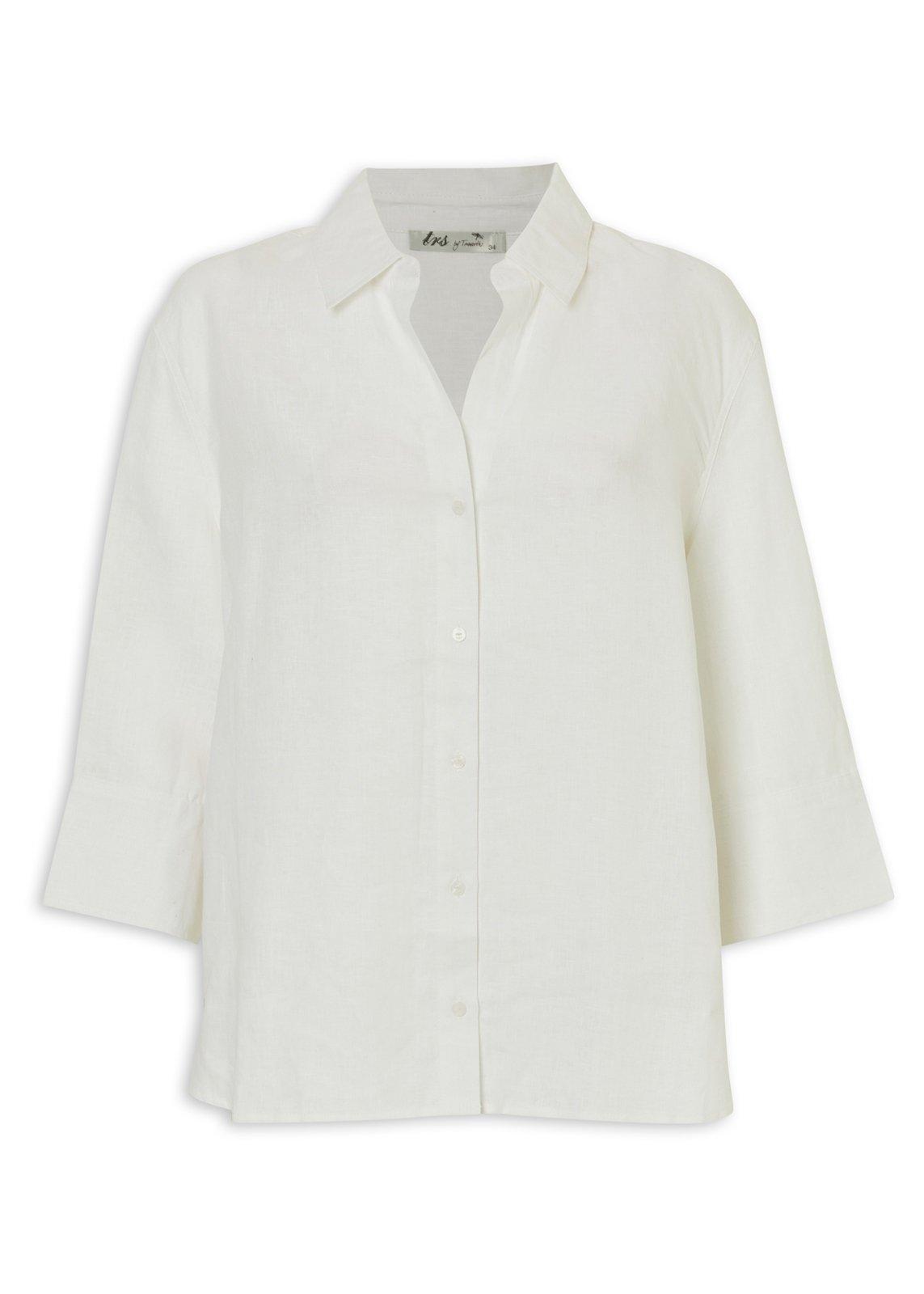 White Linen Relaxed Shirt (3218221) | TRS