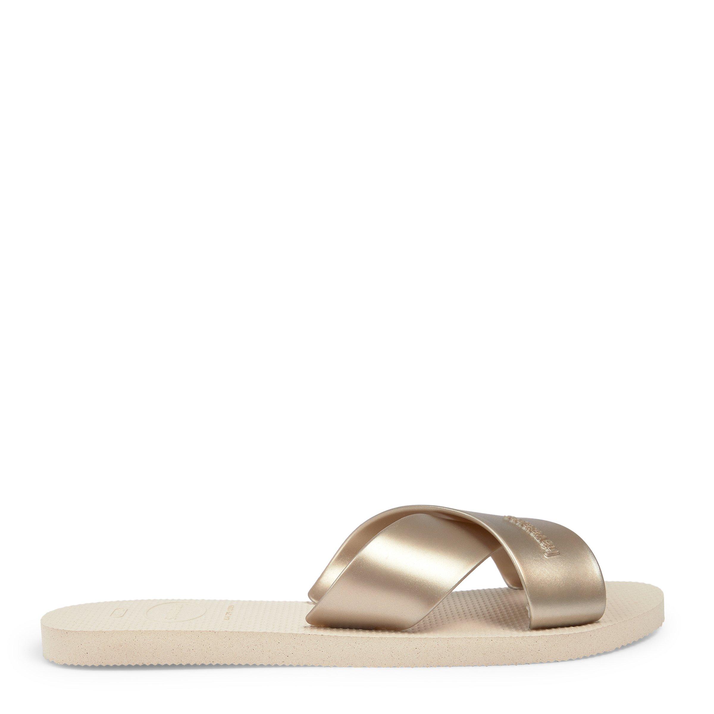 Beige Aqua Metallic Slides (3218577) | Havaianas