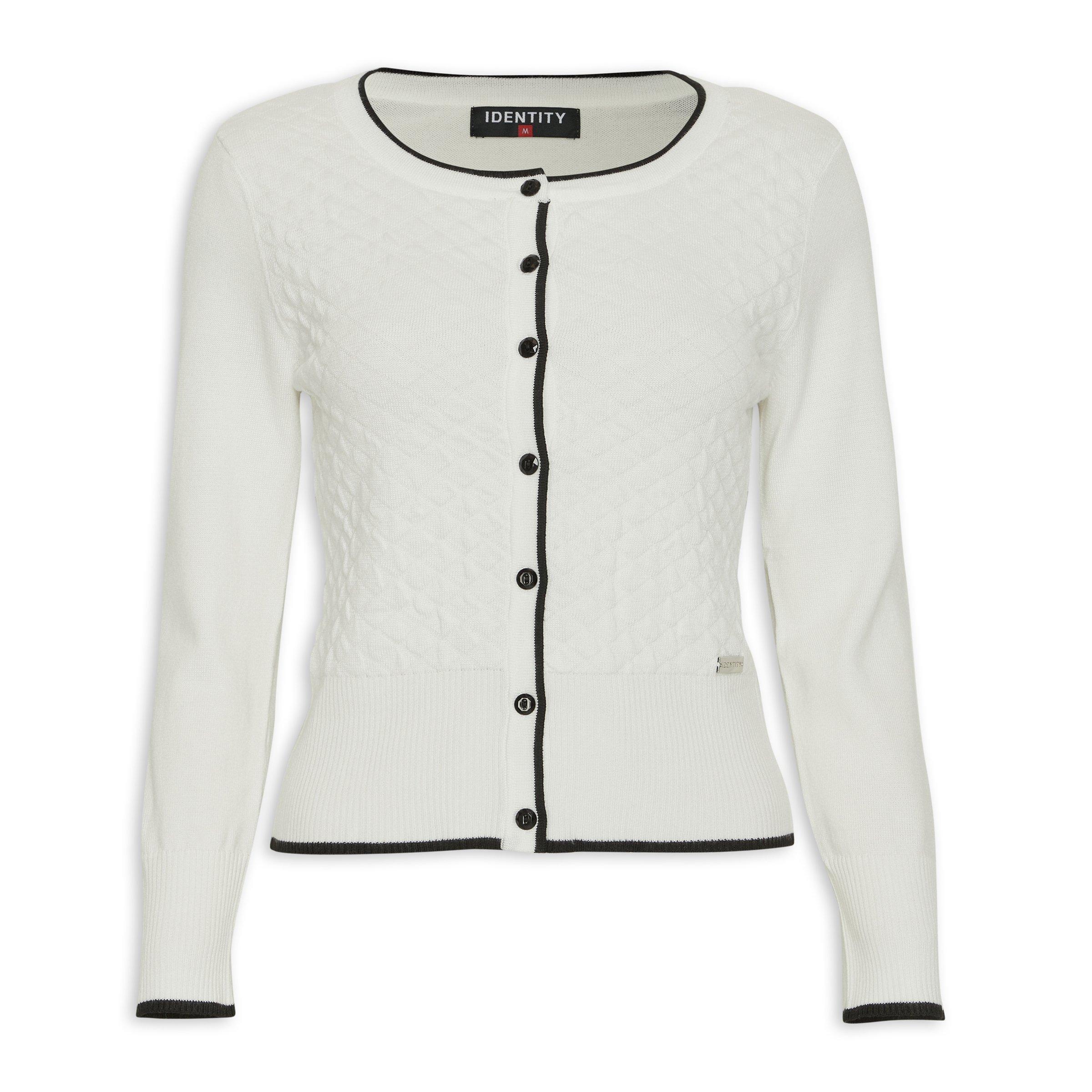 トップス ENFOLD BICOLOR CARDIGAN White and Black Tipped Cardigan (3219096) | Identity
