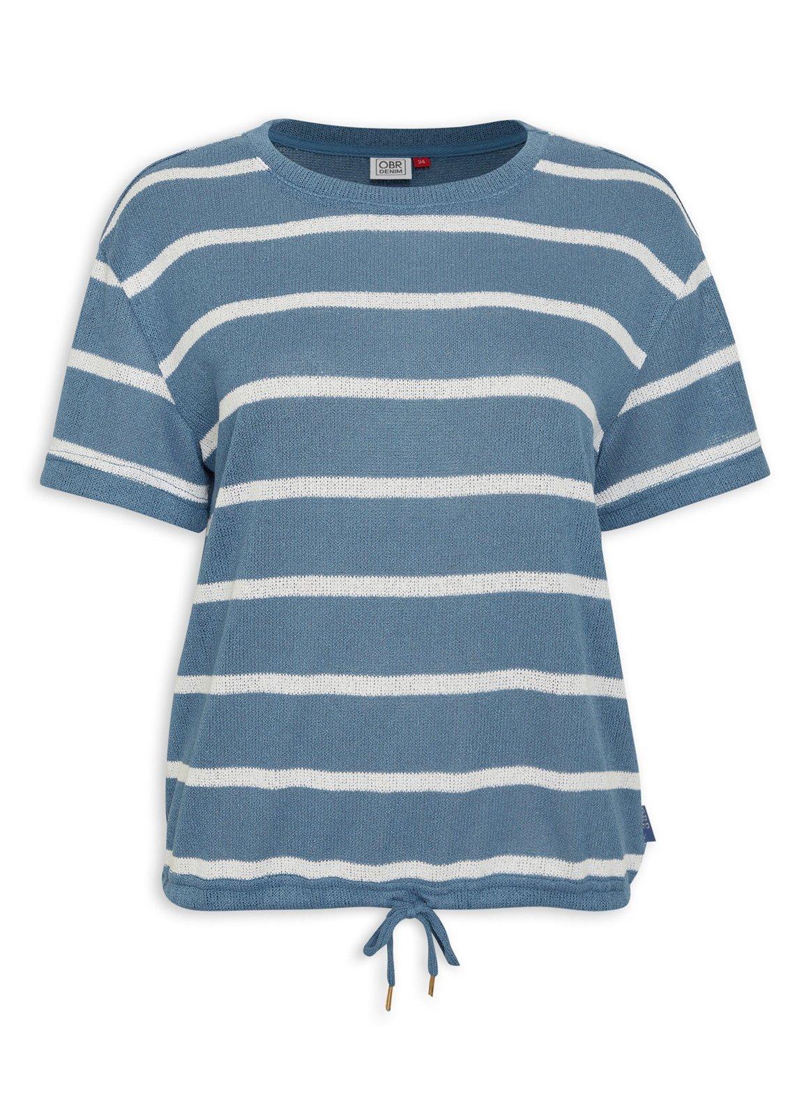 Fabian Blue Stripe Cotton Knit Top