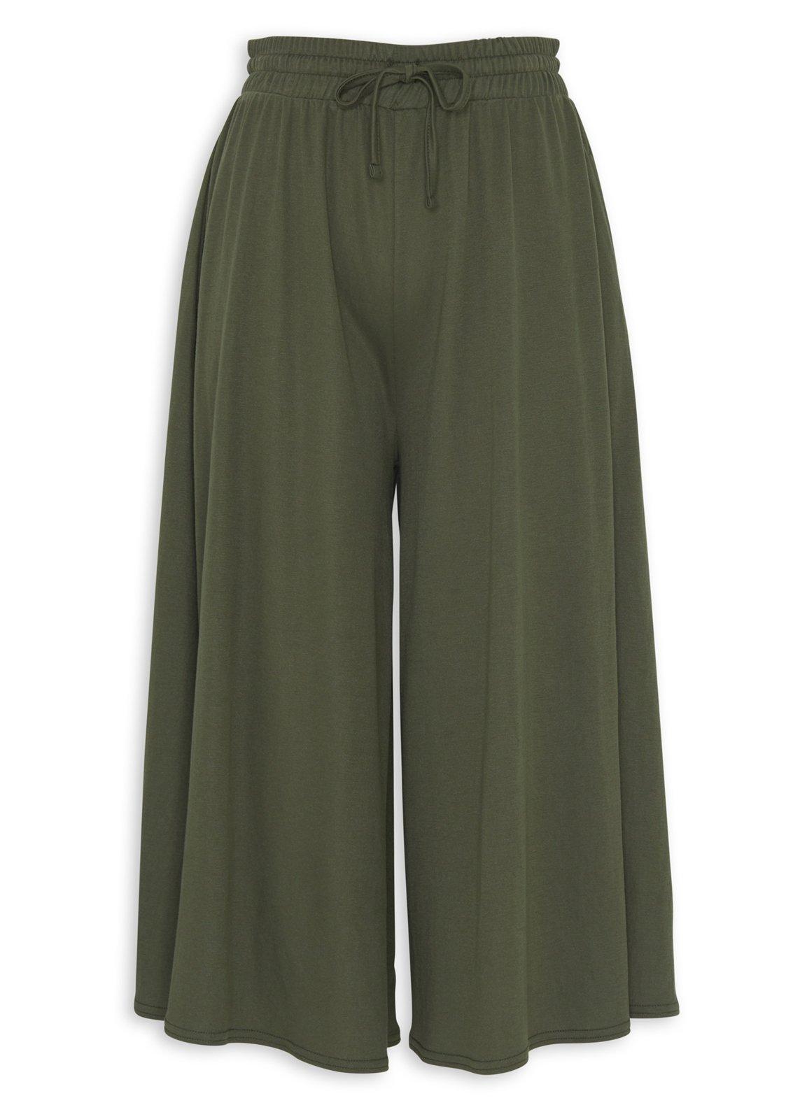 Green Elasticated Wide Leg Culotte (3219412) | Basix