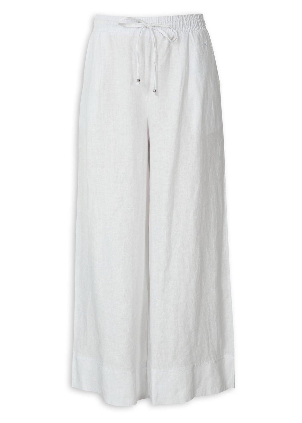 パンツ PT01 cotton linen 1pleats white pants White Palazzo Linen Pants (3221258) | LTD Woman