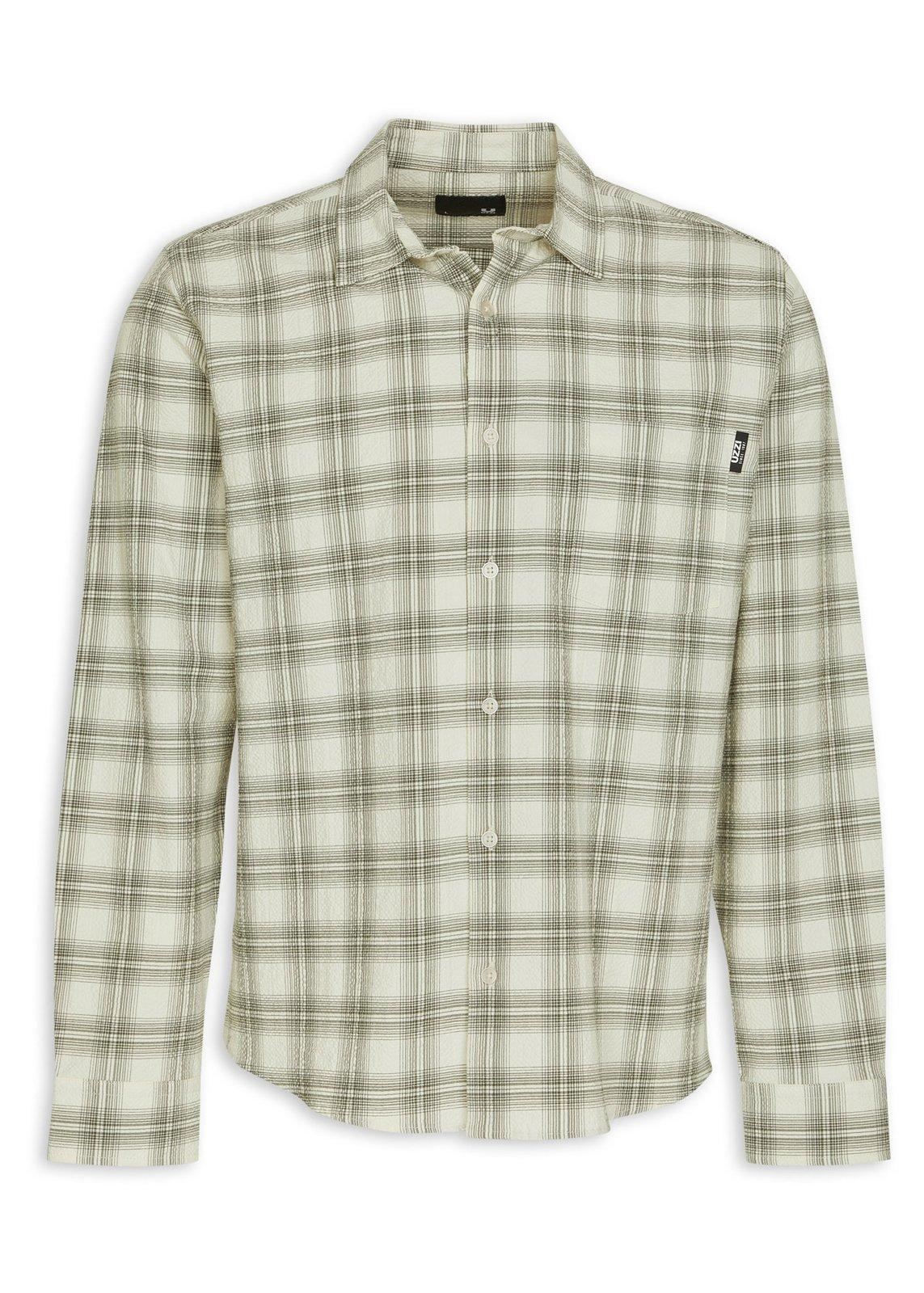 Green Check Boxy Fit Shirt
