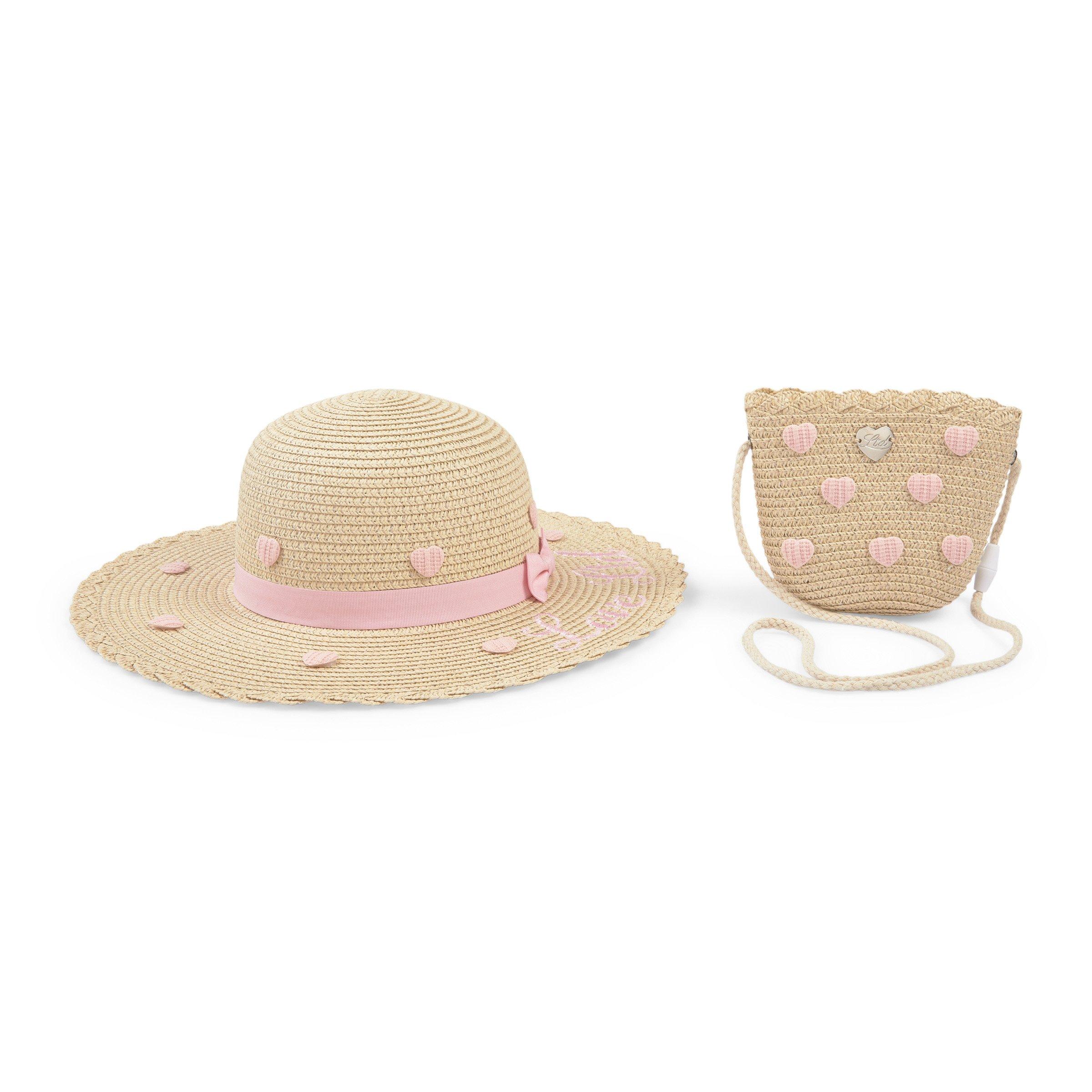 Kid Girls Beige Straw Hat and Bag Set (3221520) | LTD Kids