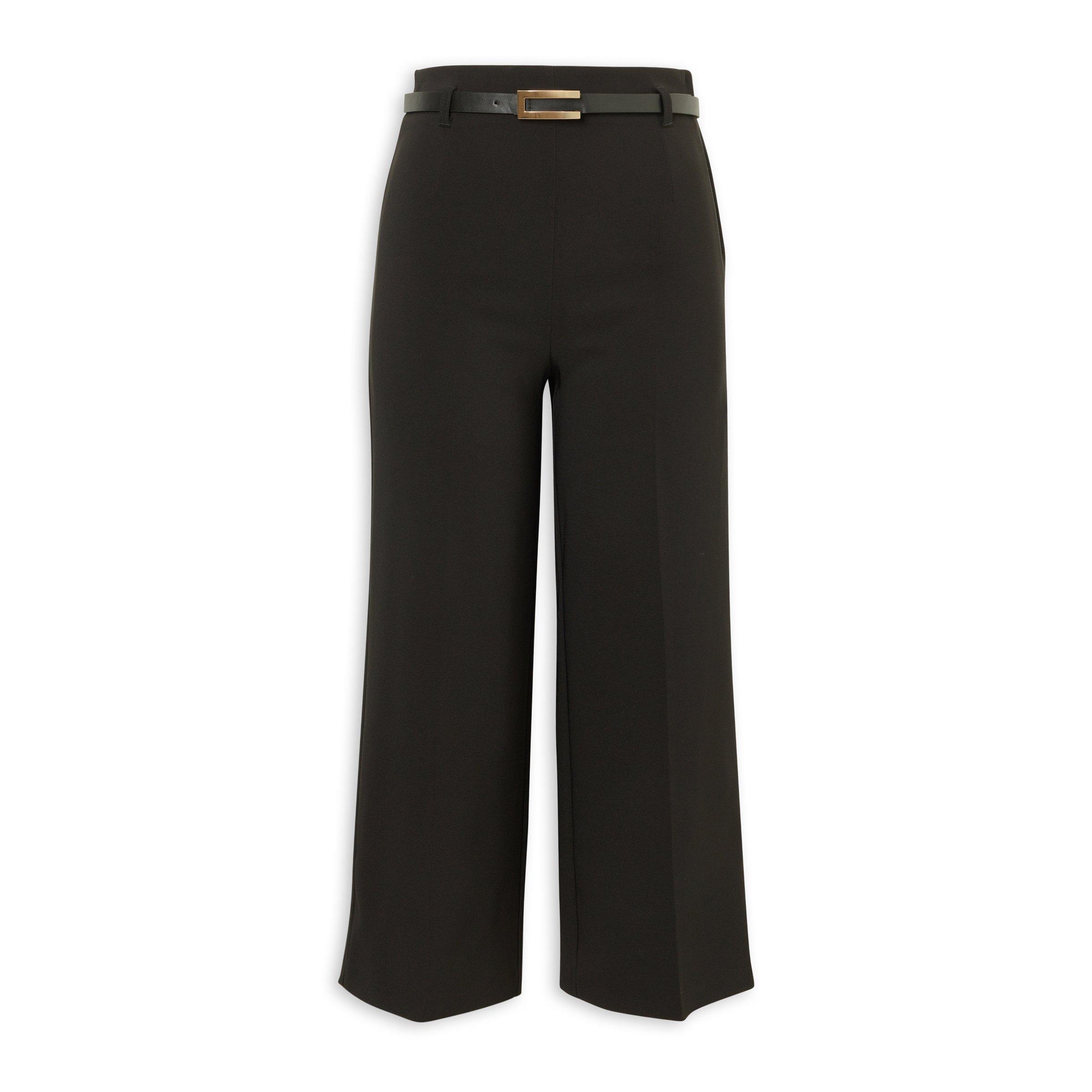 Black Belted Wide Leg Suit Pants (3221670) | Finnigans