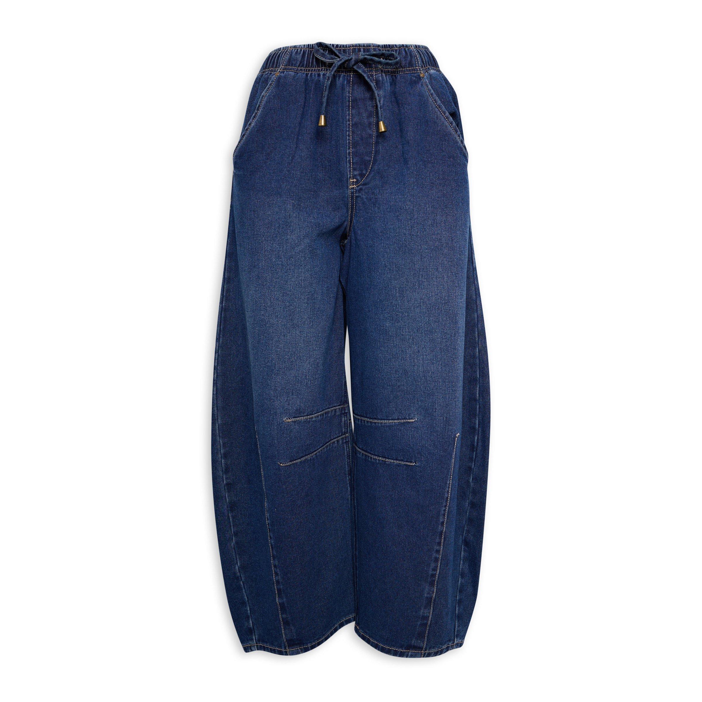 SLFLoose Barrel Ane-Kori MW Jeans - Dark Blue Denim