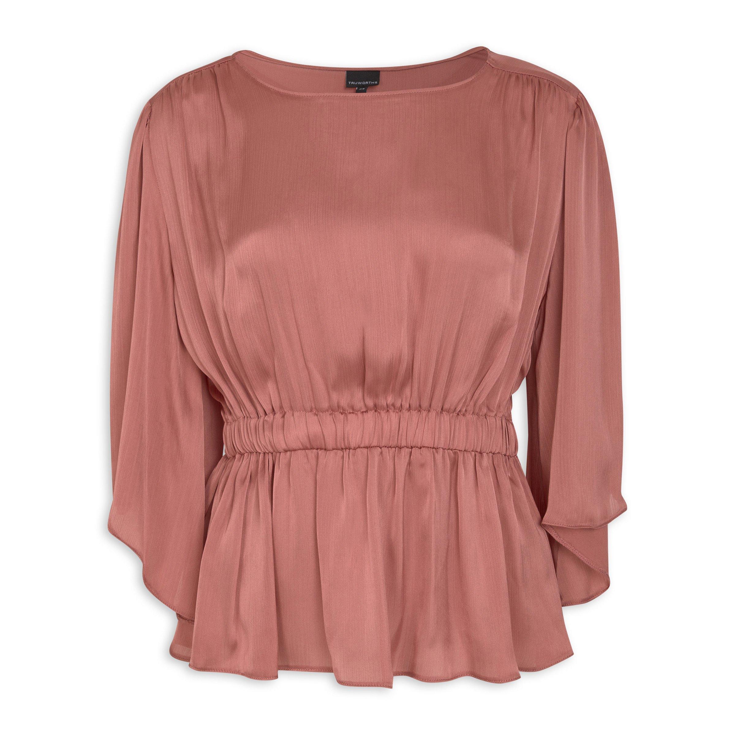 Pink Satin Peplum Top (3222221) | Truworths