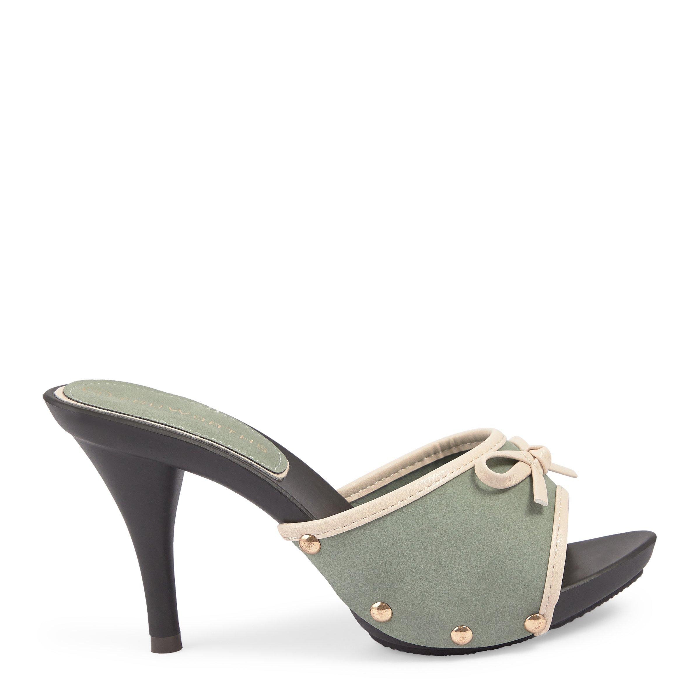 Truworths Green Shoes Ladies Heels Emerald Green Slingback Heel