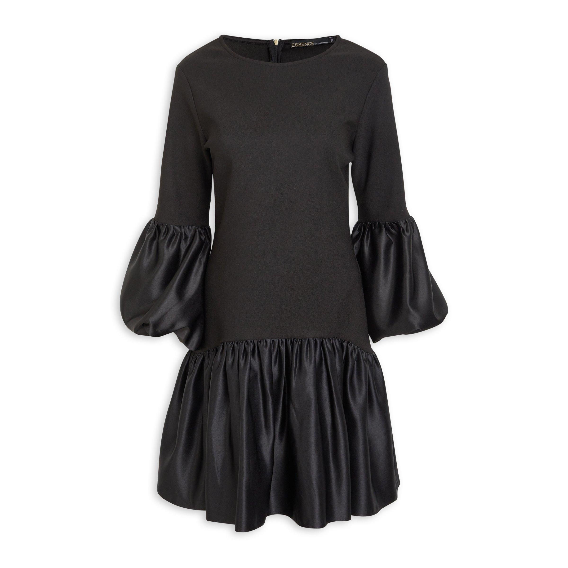 Black Fit and Flare Combo Dress (3223404) | Essence