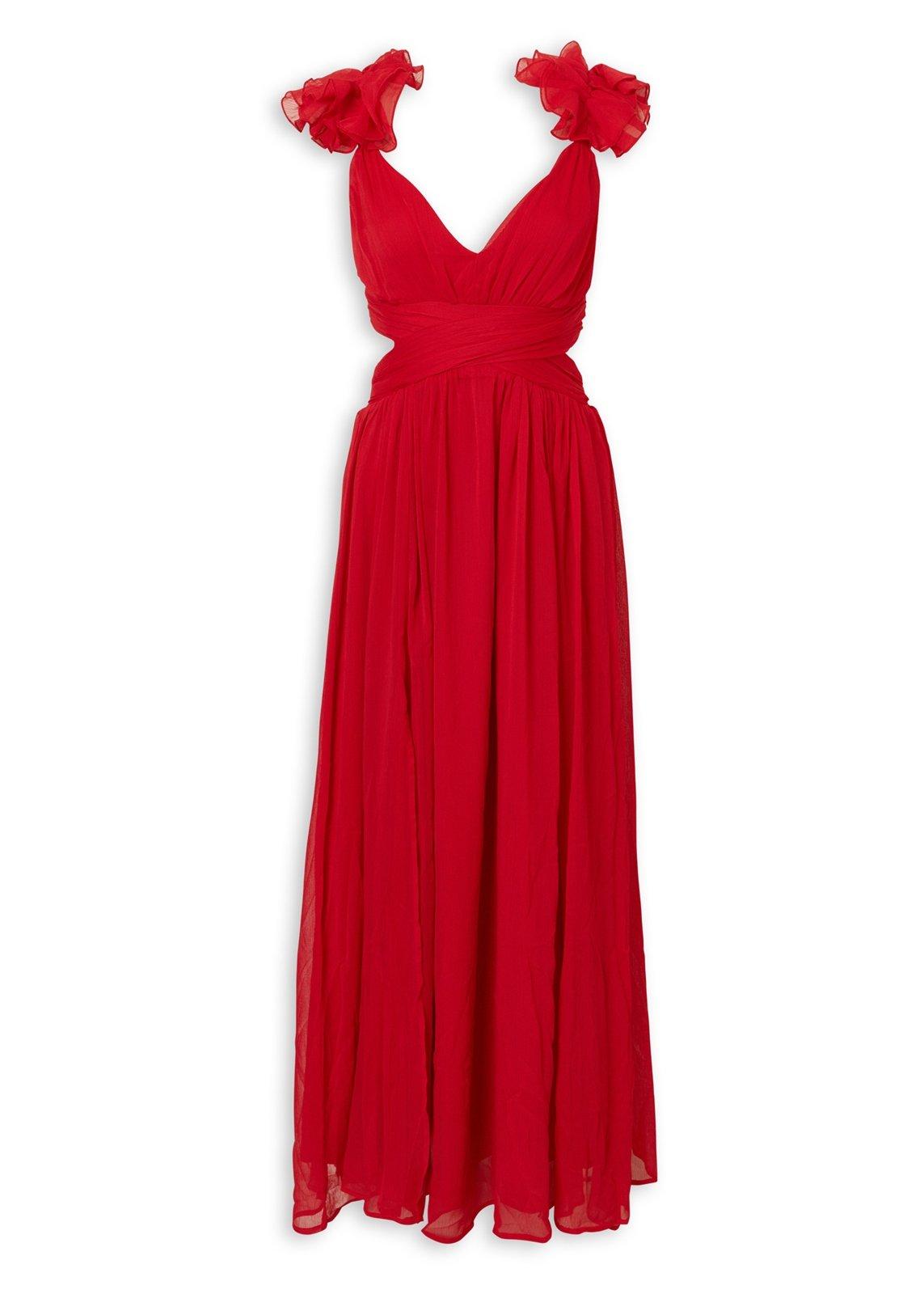 Red Chiffon Ruffle Detail Dress 3223873 Truworths red-chiffon-ruffle-detail-dress-3223873-truworths