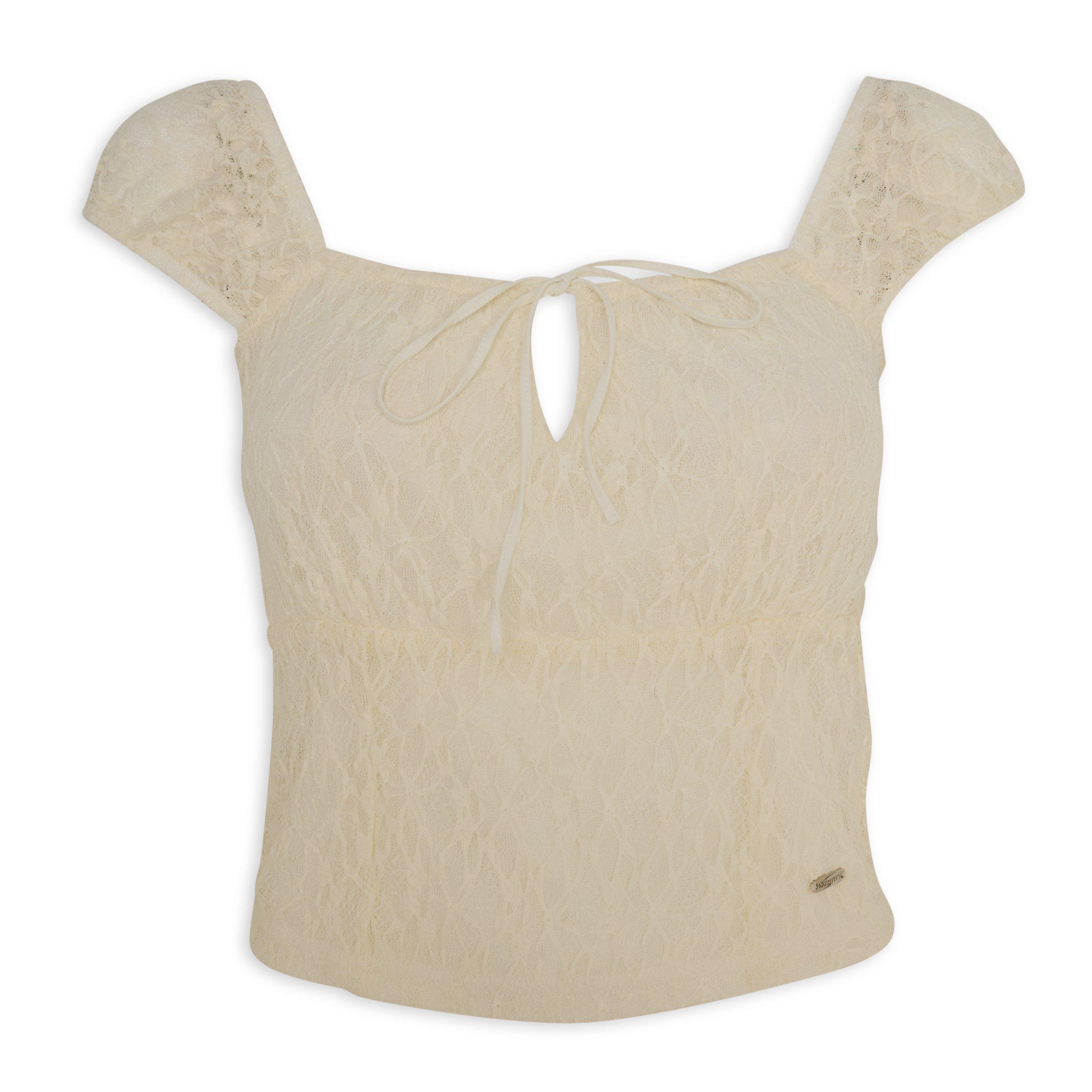 Cream Lace Top (3223889) | Identity