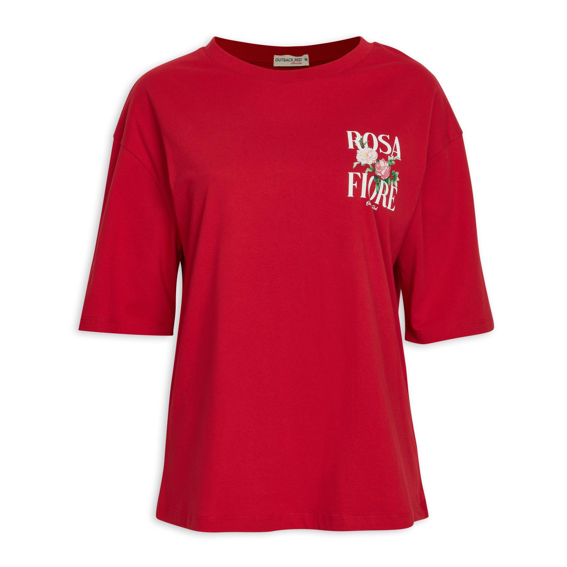Red Oversized Print T-shirt (3223906) | OUTBACK RED