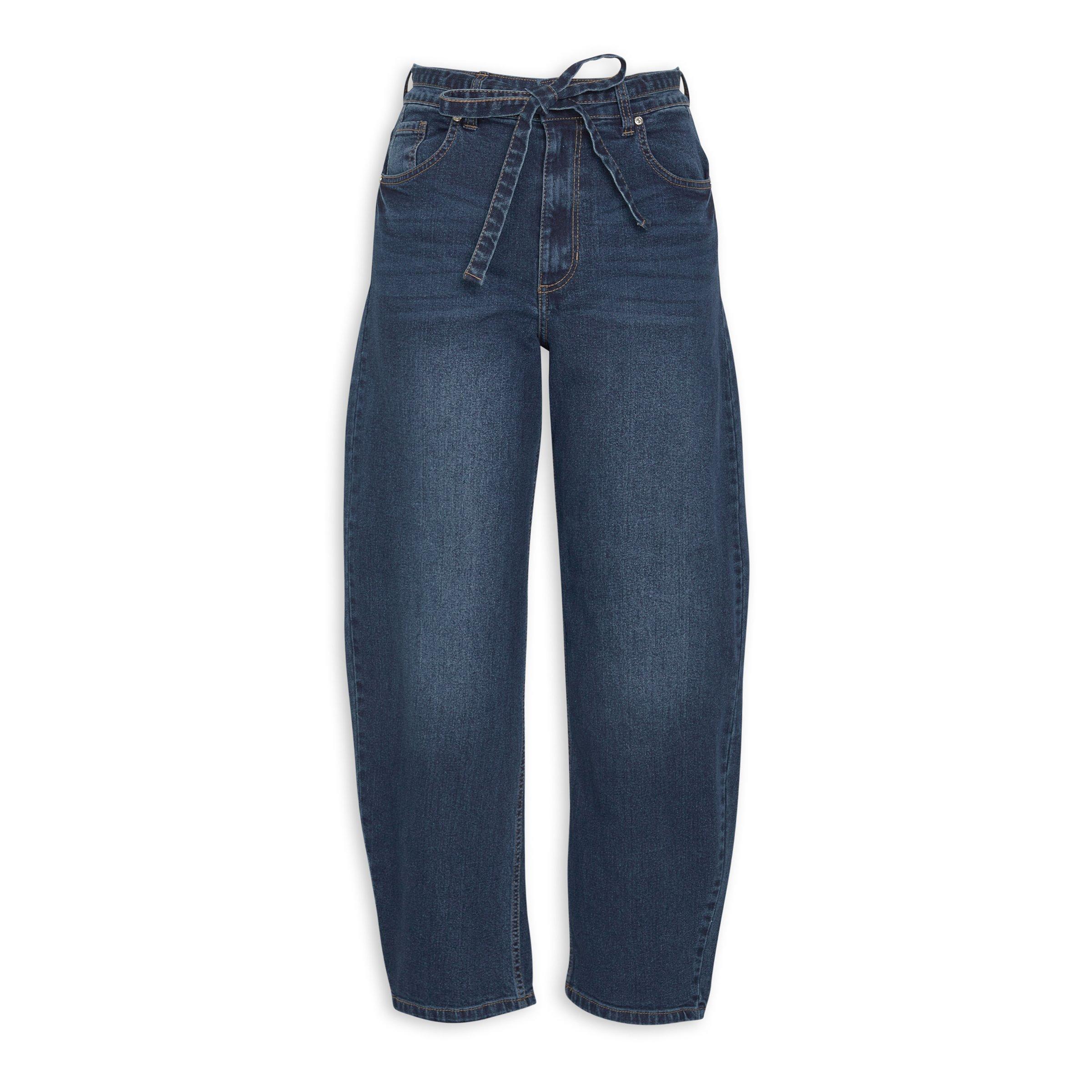 Glitter barrel jeans blue