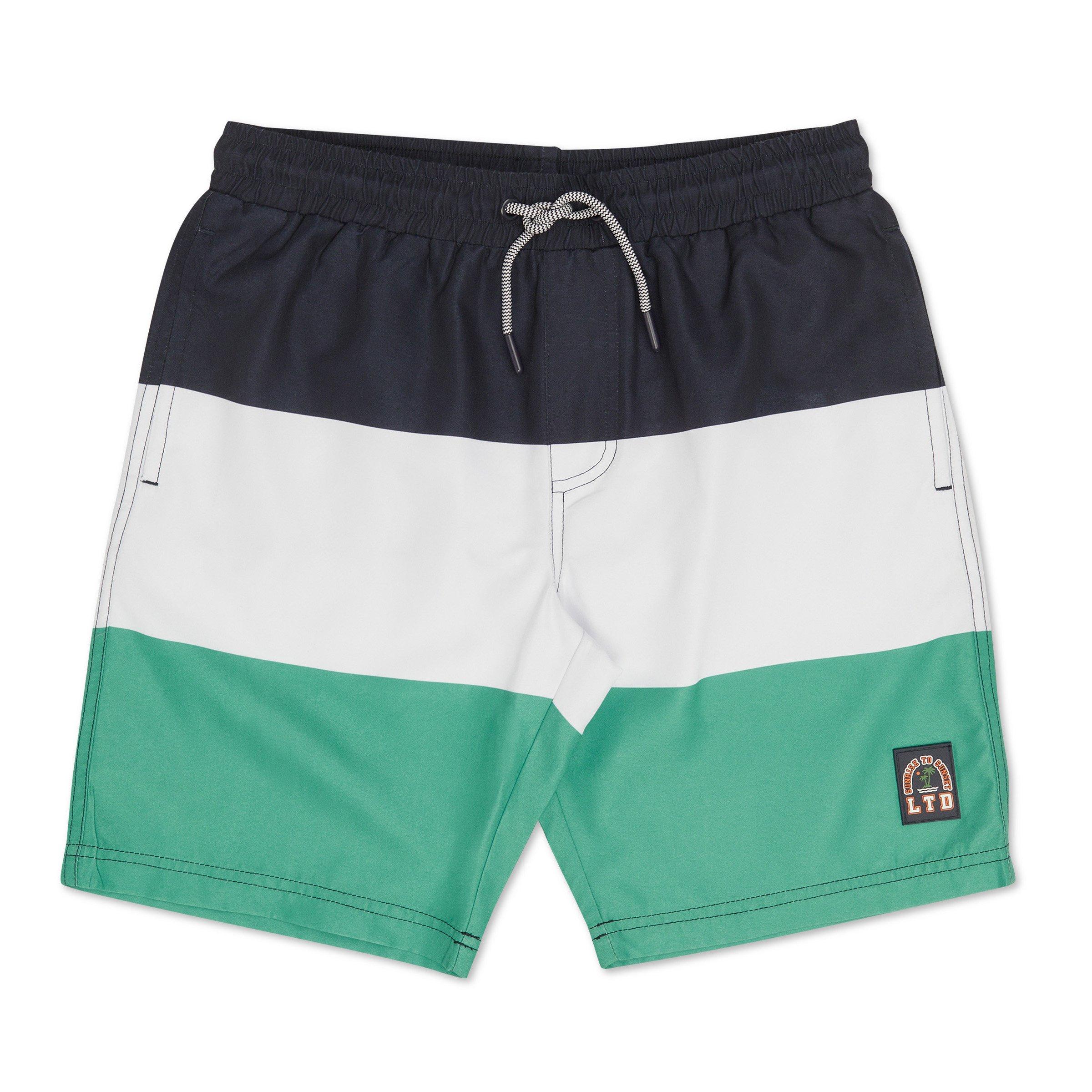 Boys Navy Colourblocked Swim Shorts