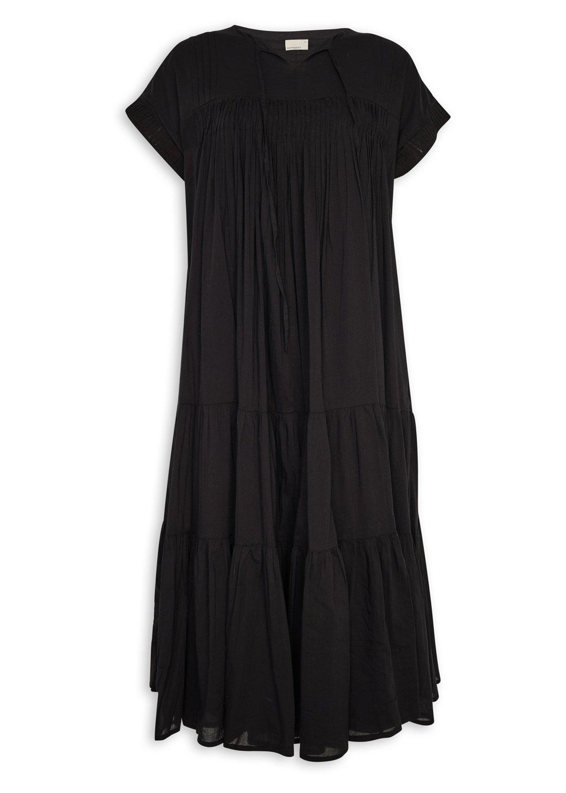 Black Voile Pleated Dress (3224427) | Earthaddict