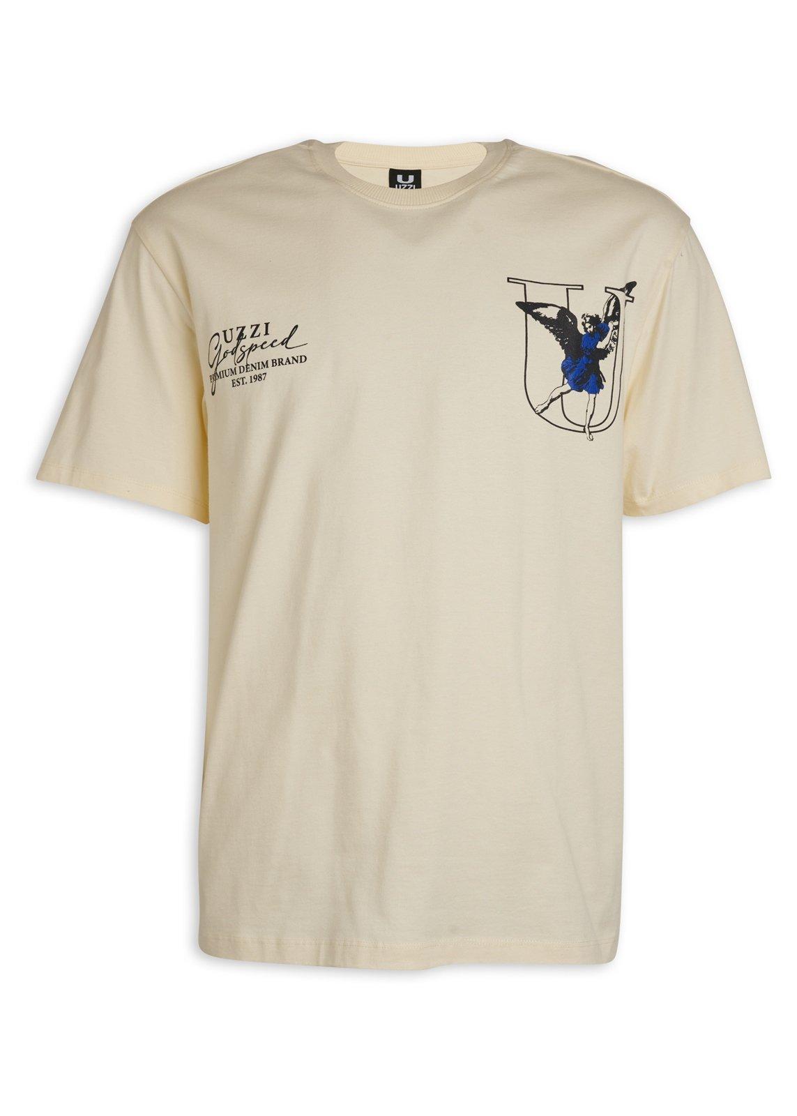 Ecru Front Back Angel T-Shirt (3224507) | UZZI