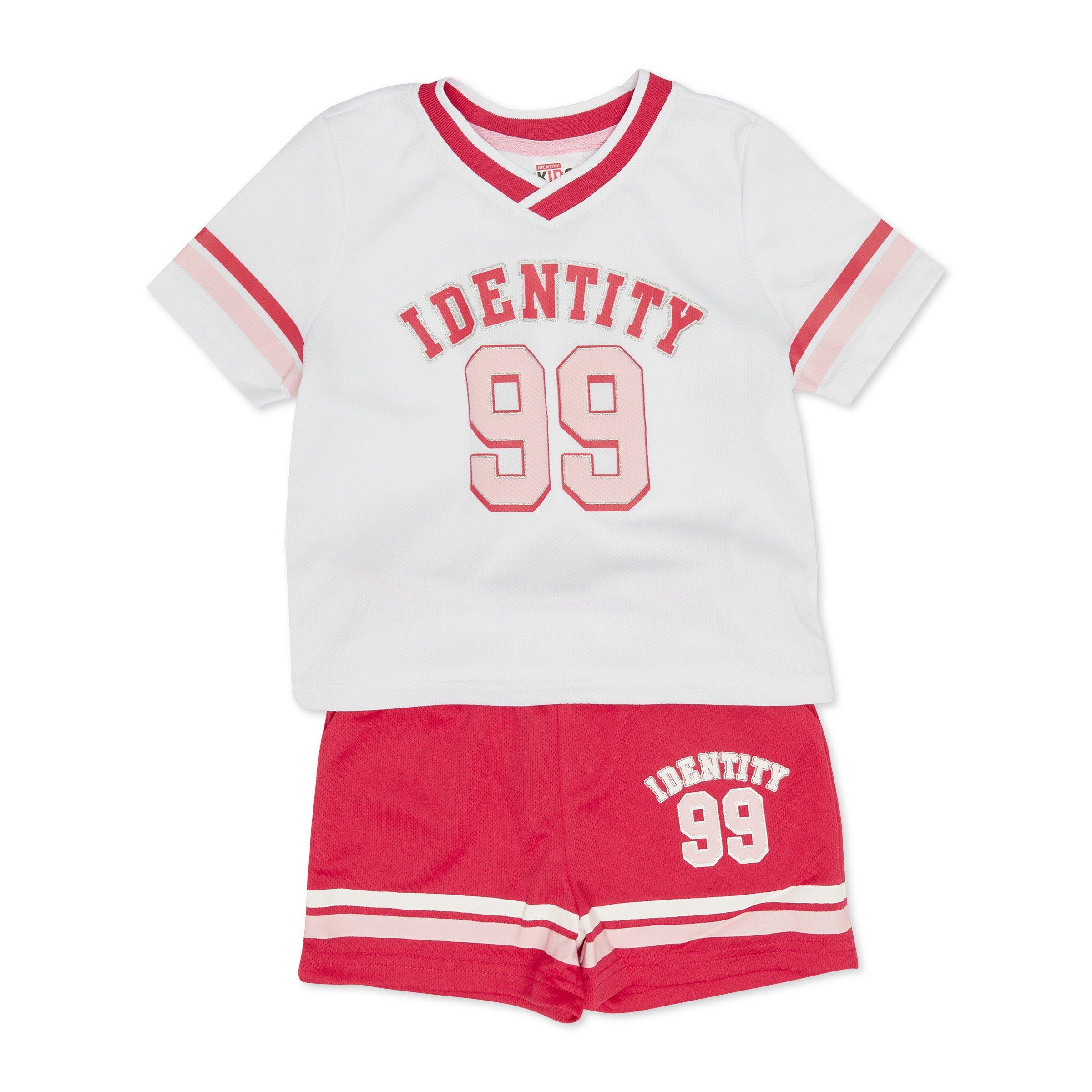 Kid Girls Pink and White Top and Shorts Set (3224563) | Identity