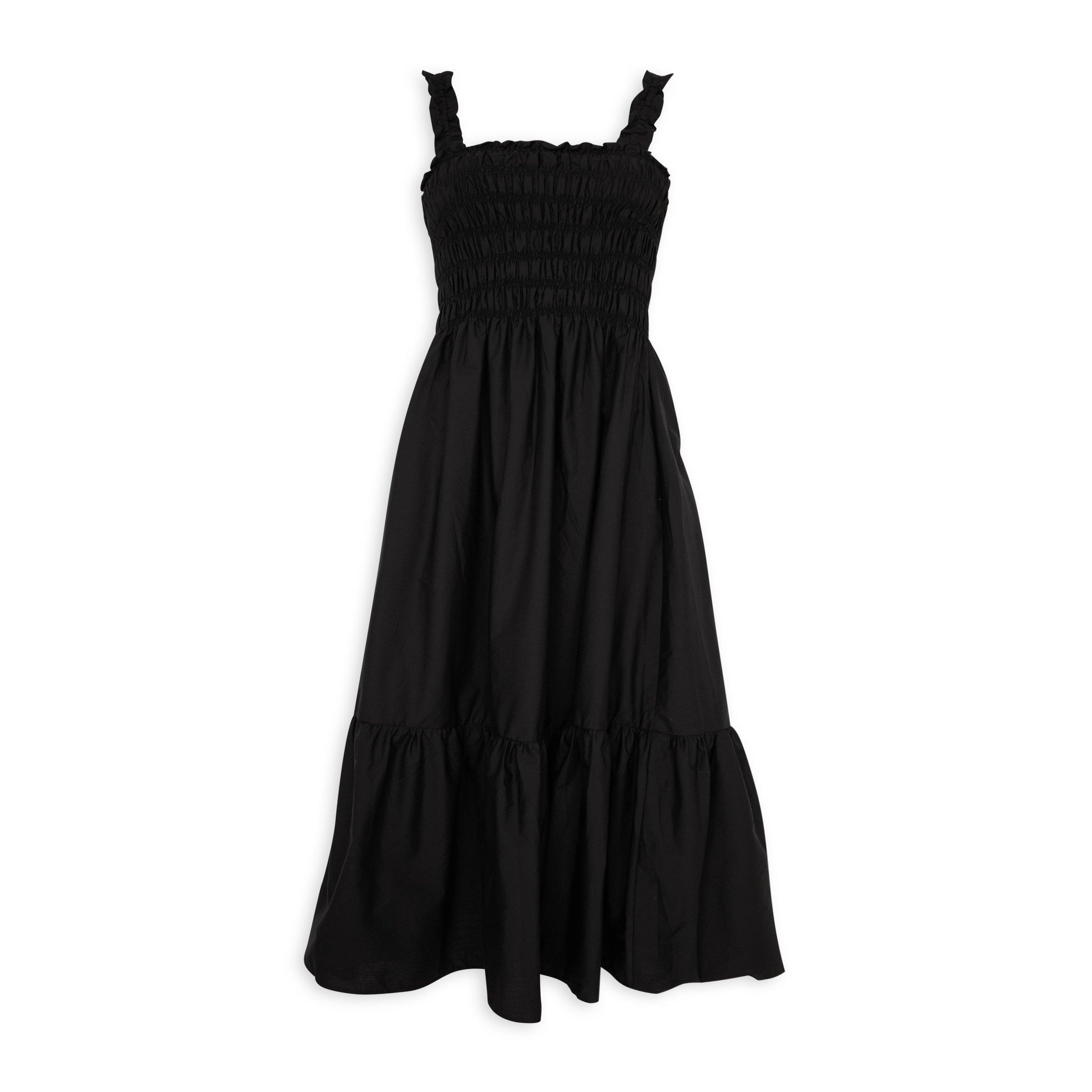 Women's Black Printed Fit and Flare Dress