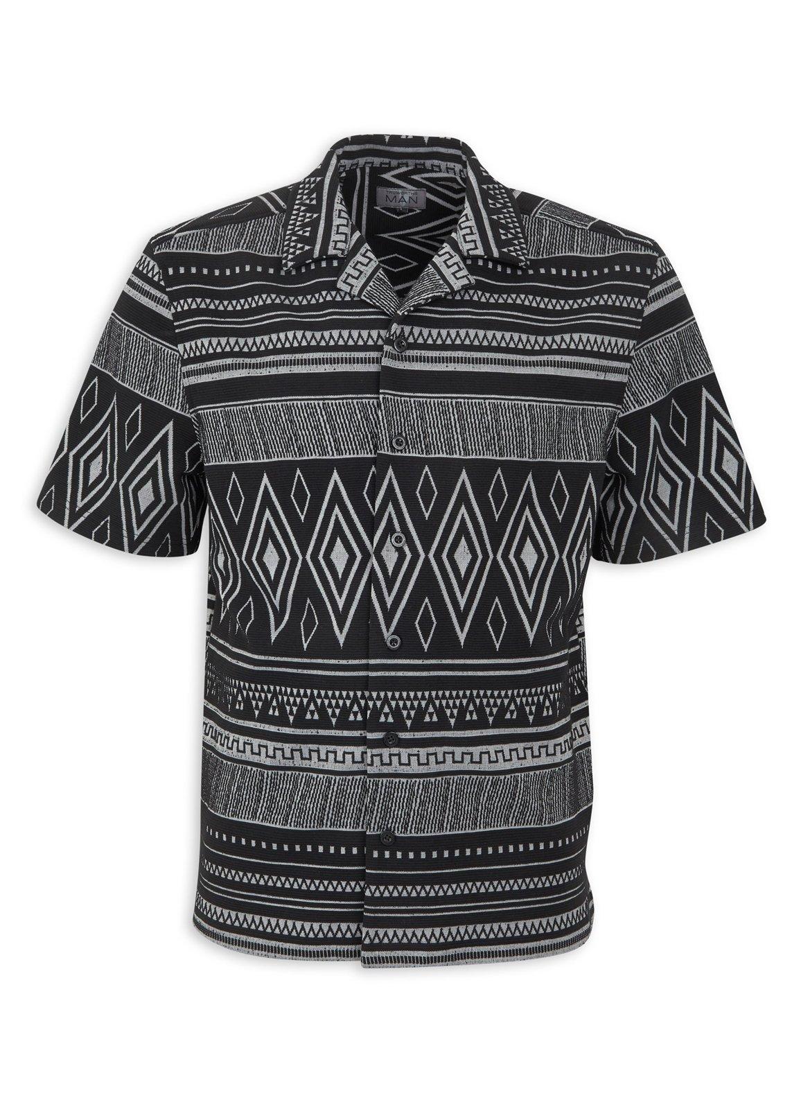 Black Tribal Knit Shirt (3225414) | Truworths Man