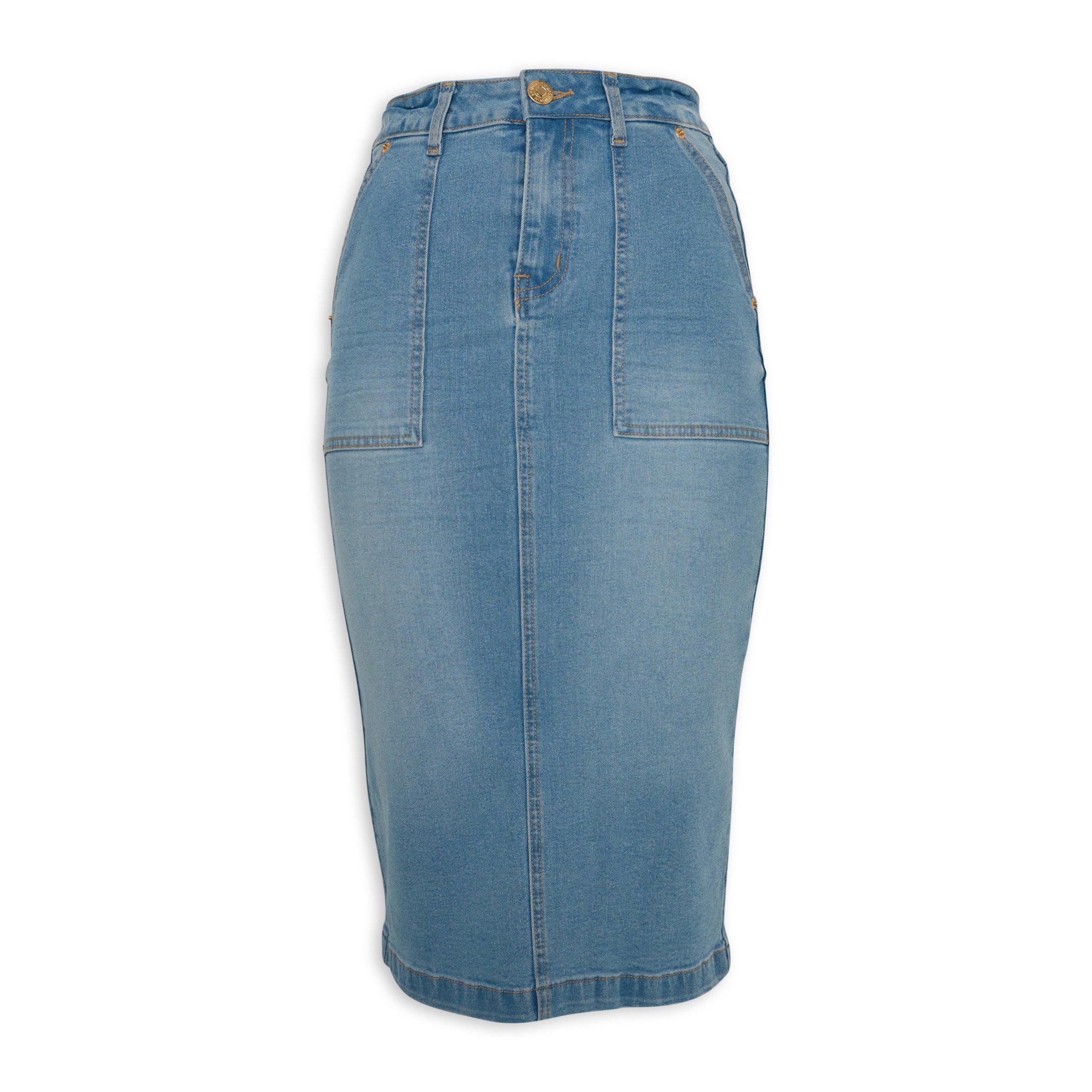 Blue Denim Pencil Skirt (3225678) | Identity