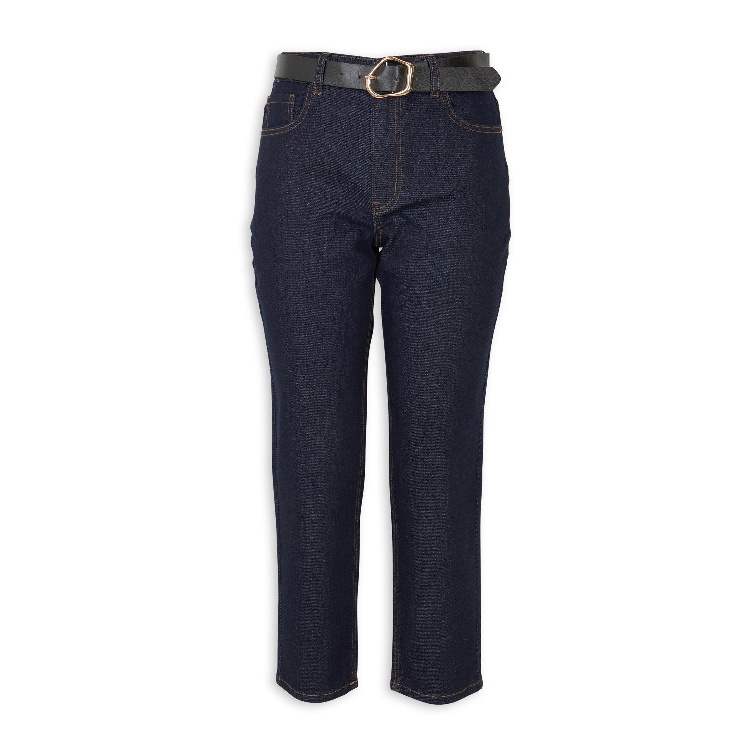 Raw Denim Belted Straight Leg Jeans (3225810) | Identity
