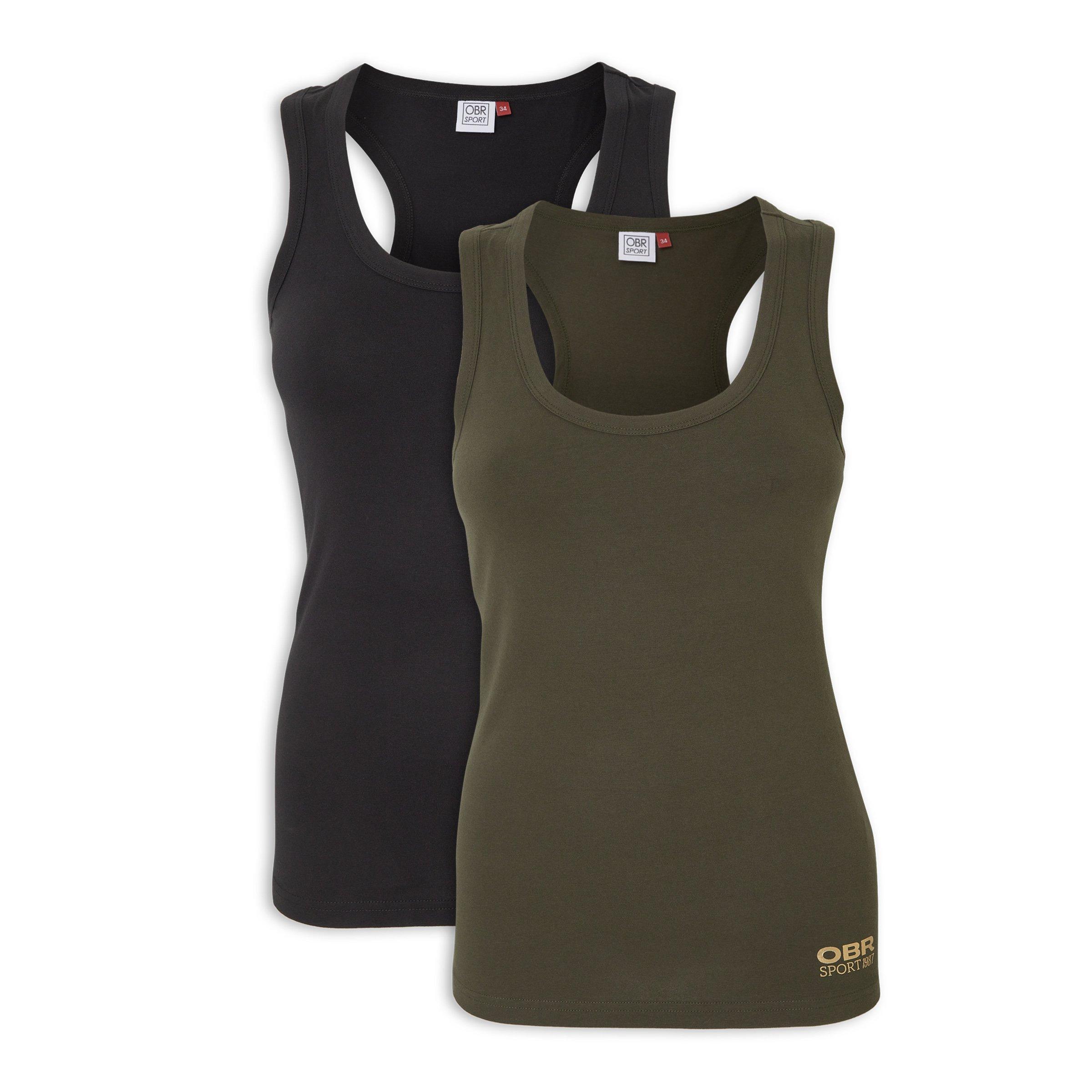2-pack Green and Black Racer Vest Tops (3226213) | OUTBACK RED
