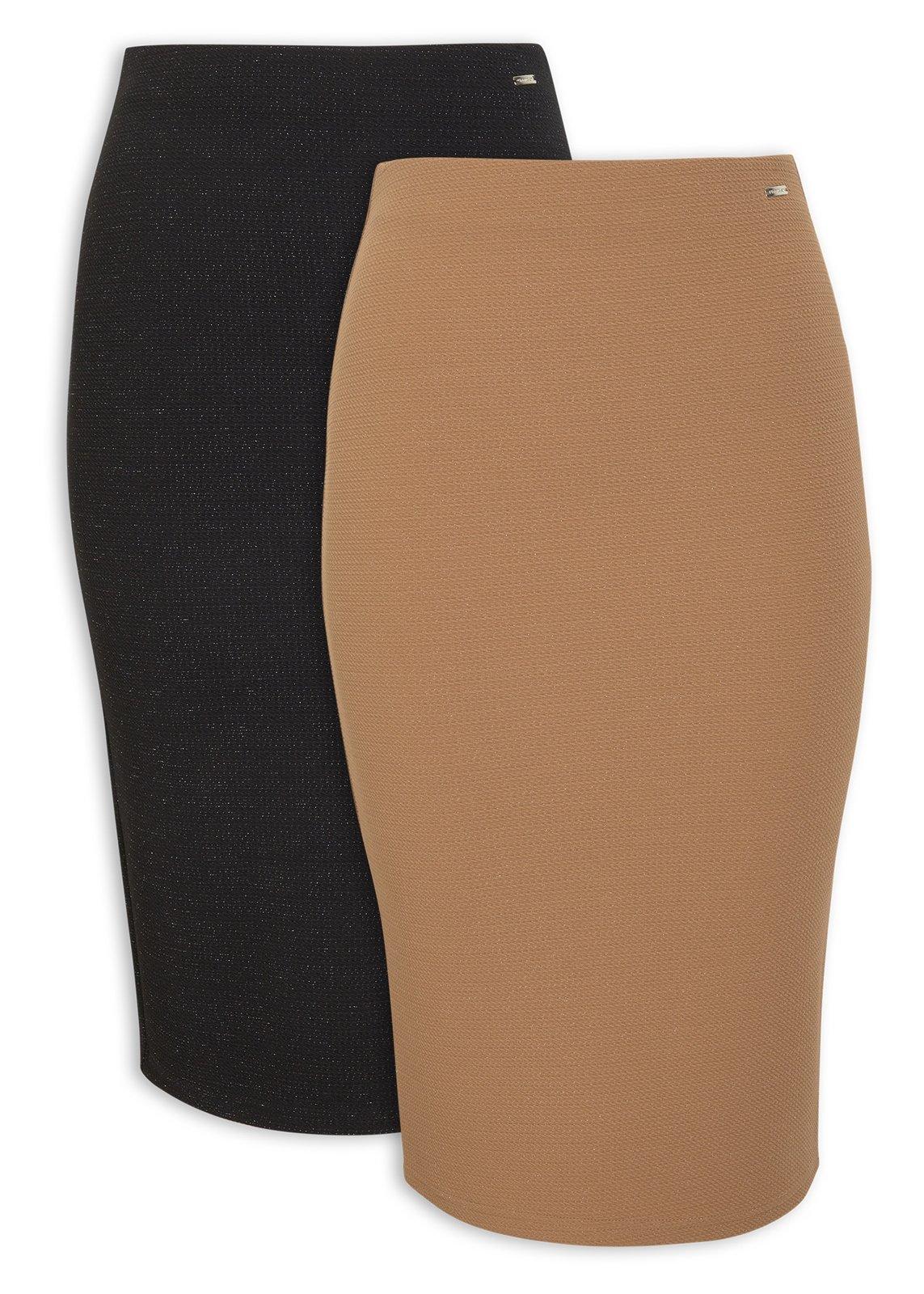 2-Pack Tan Mid-Length Pencil Skirts (3226541) | Finnigans