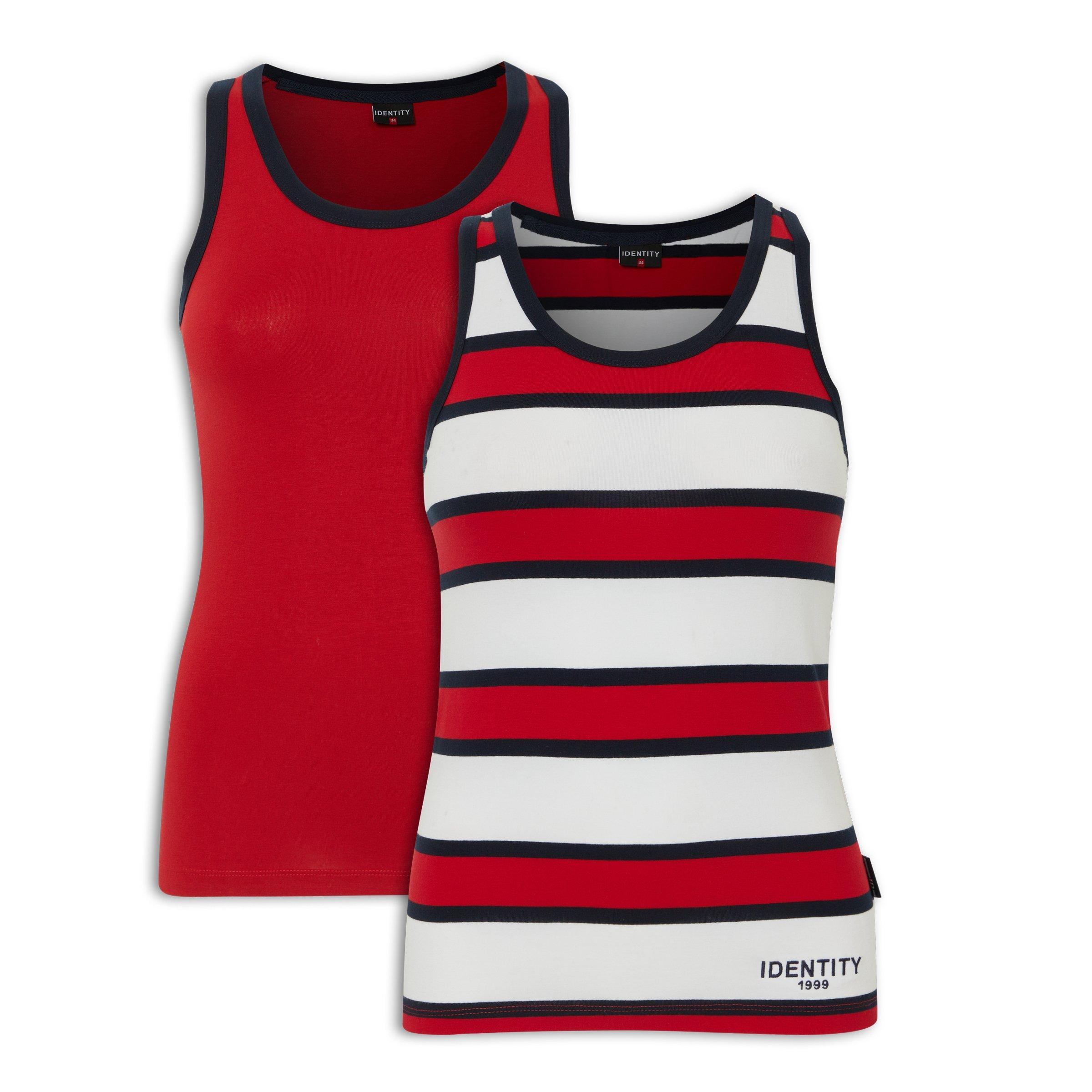 2-pack Red Striped Vests (3226792) | Identity