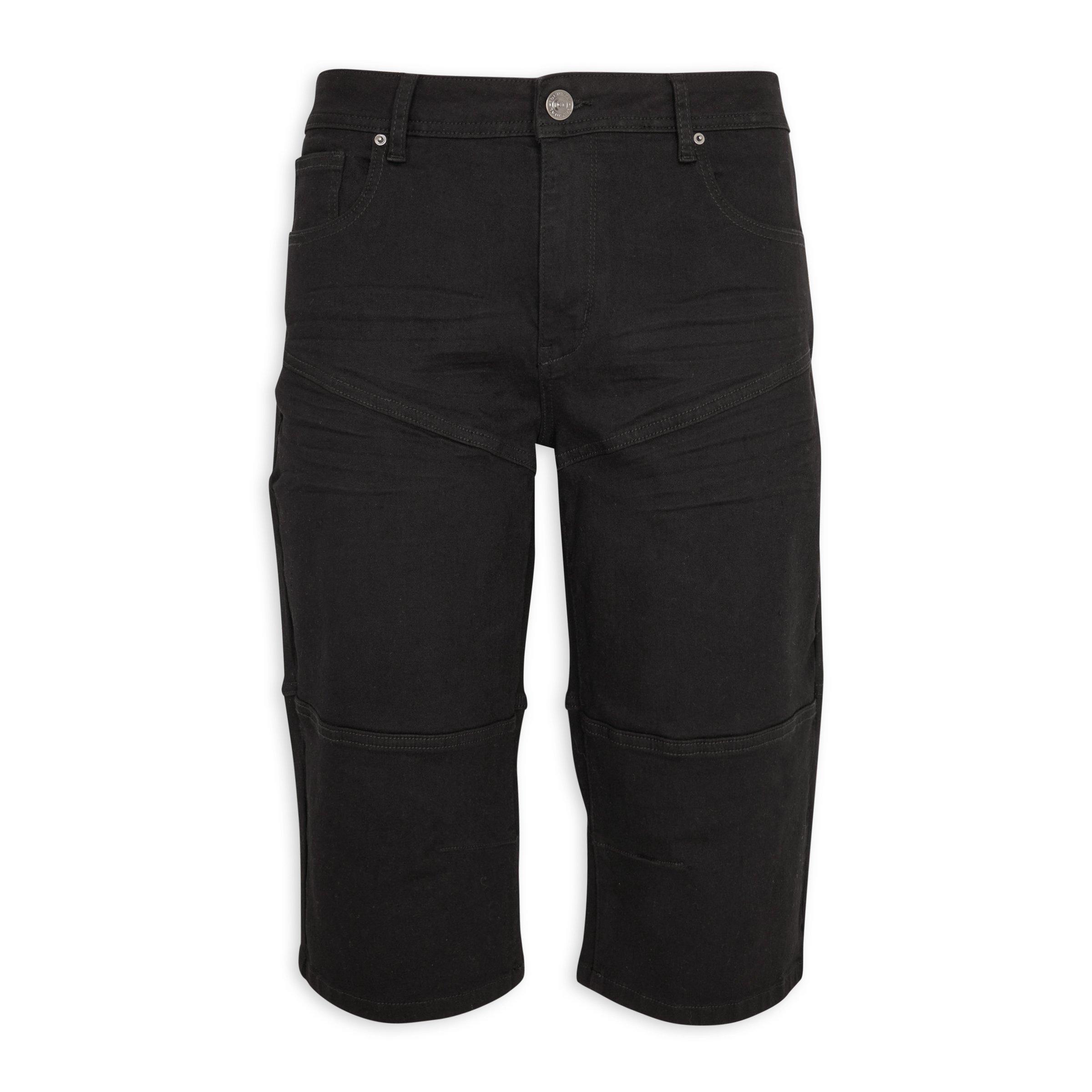 Black Denim Clamdigger Shorts (3227270) | Identity