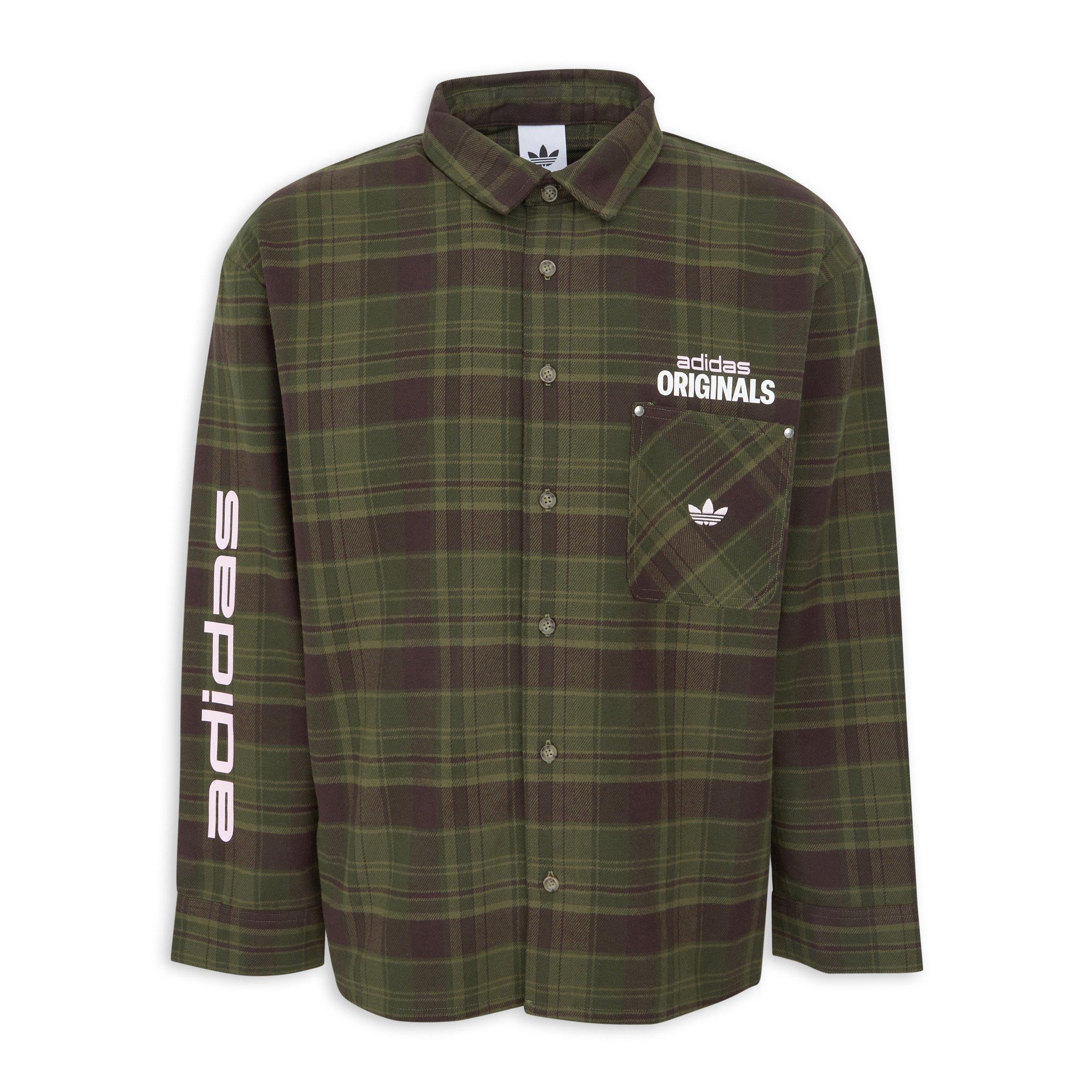 Green Flannel Long Sleeve Work Shirt (3227294) | Adidas