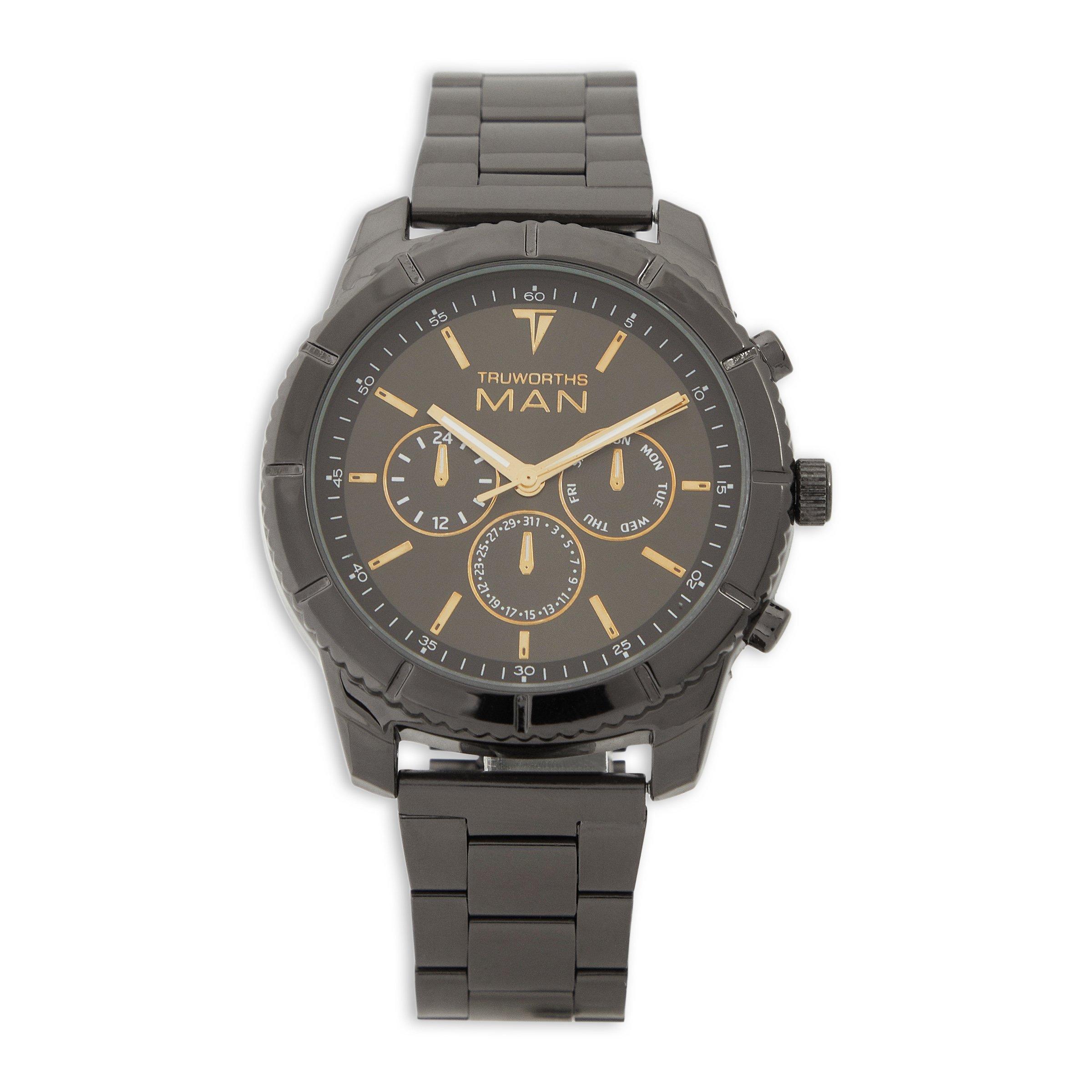 TMAN Black and Gold Metal Watch (3228344) | Truworths Man