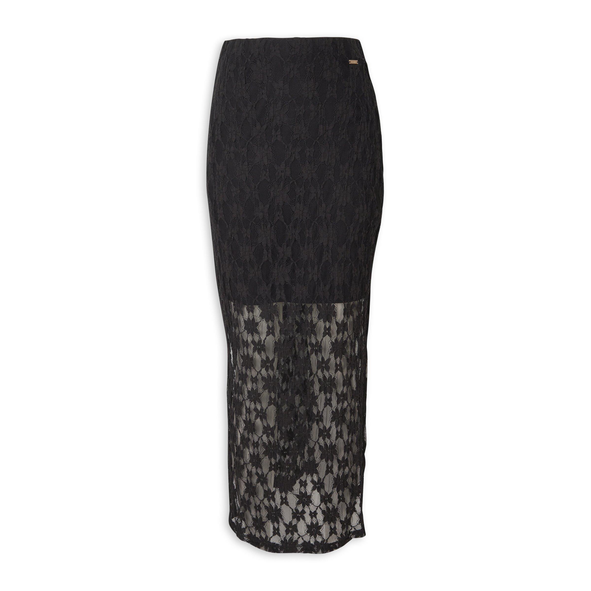 Black Column Lace Maxi Skirt (3229027) | Identity