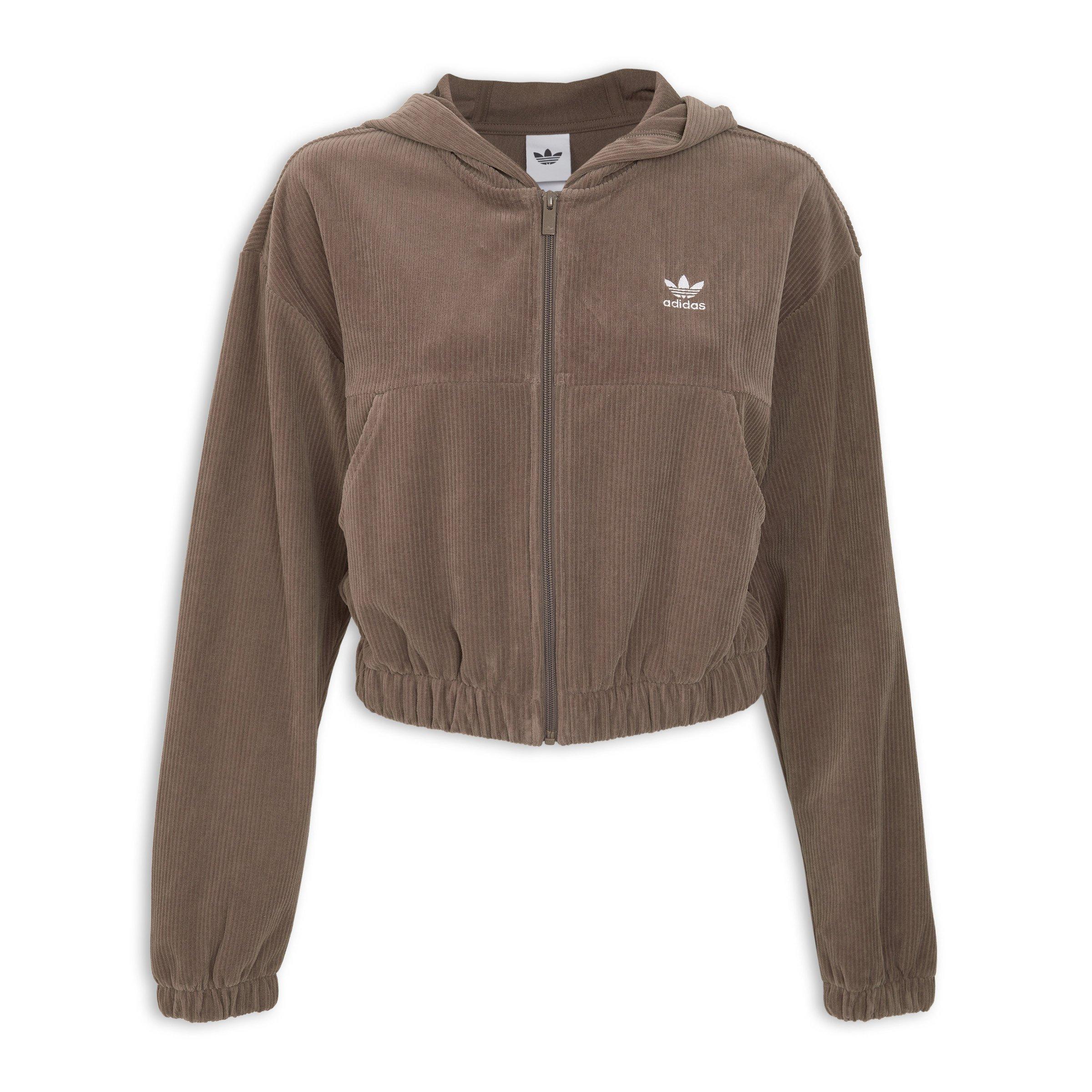 adidas CROP TRACK ジャケットブラウン S Brown Essentials Chenile Track Top (3229466) | Adidas
