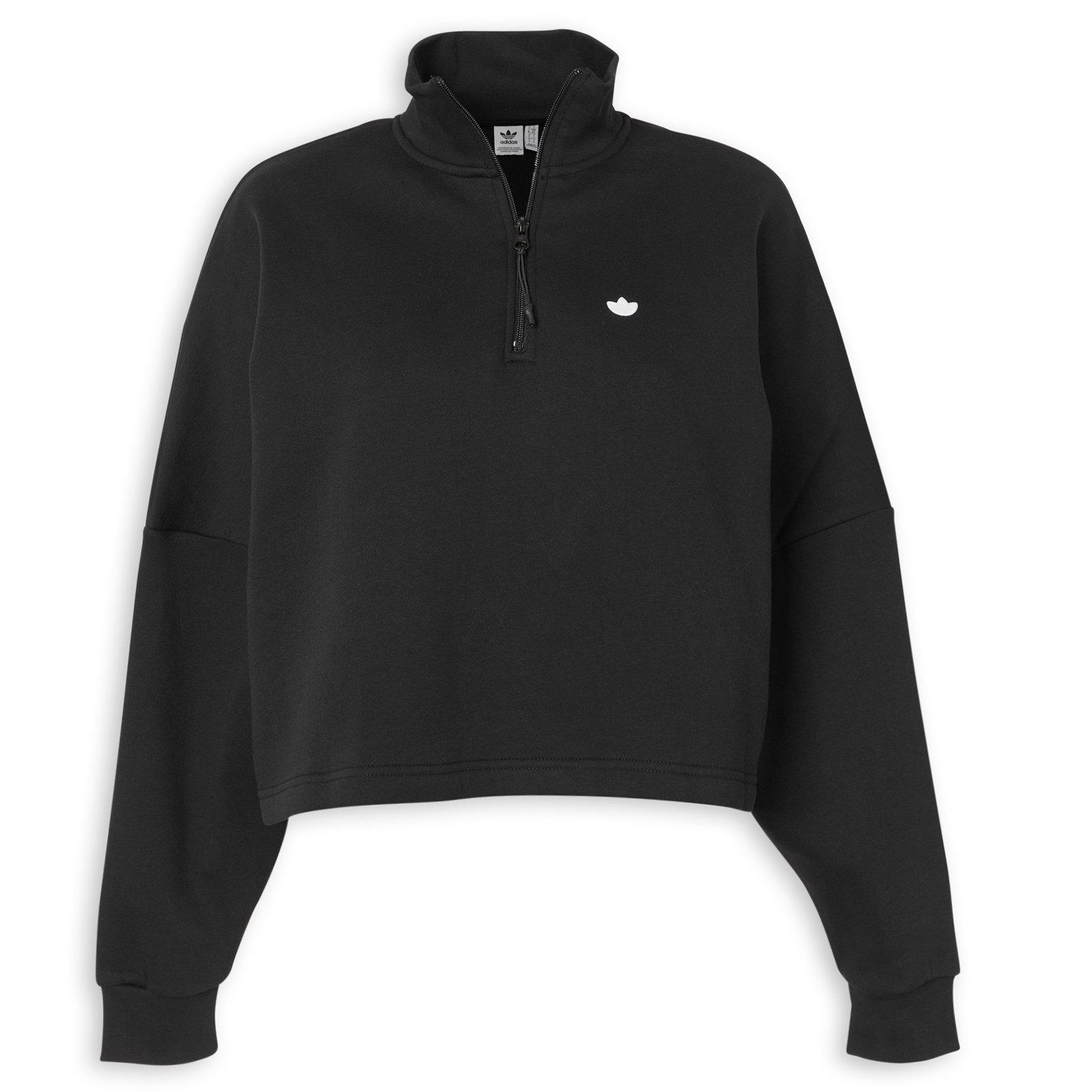 Black Essentials Short Full-Zip French Terry Hoodie (3229566) | Adidas