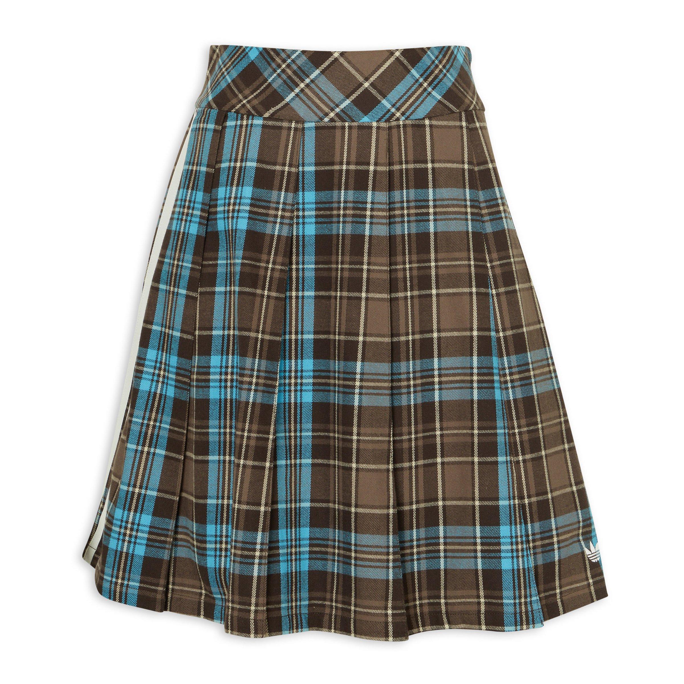 Brown Pleated Check Skirt (3230565) | Adidas