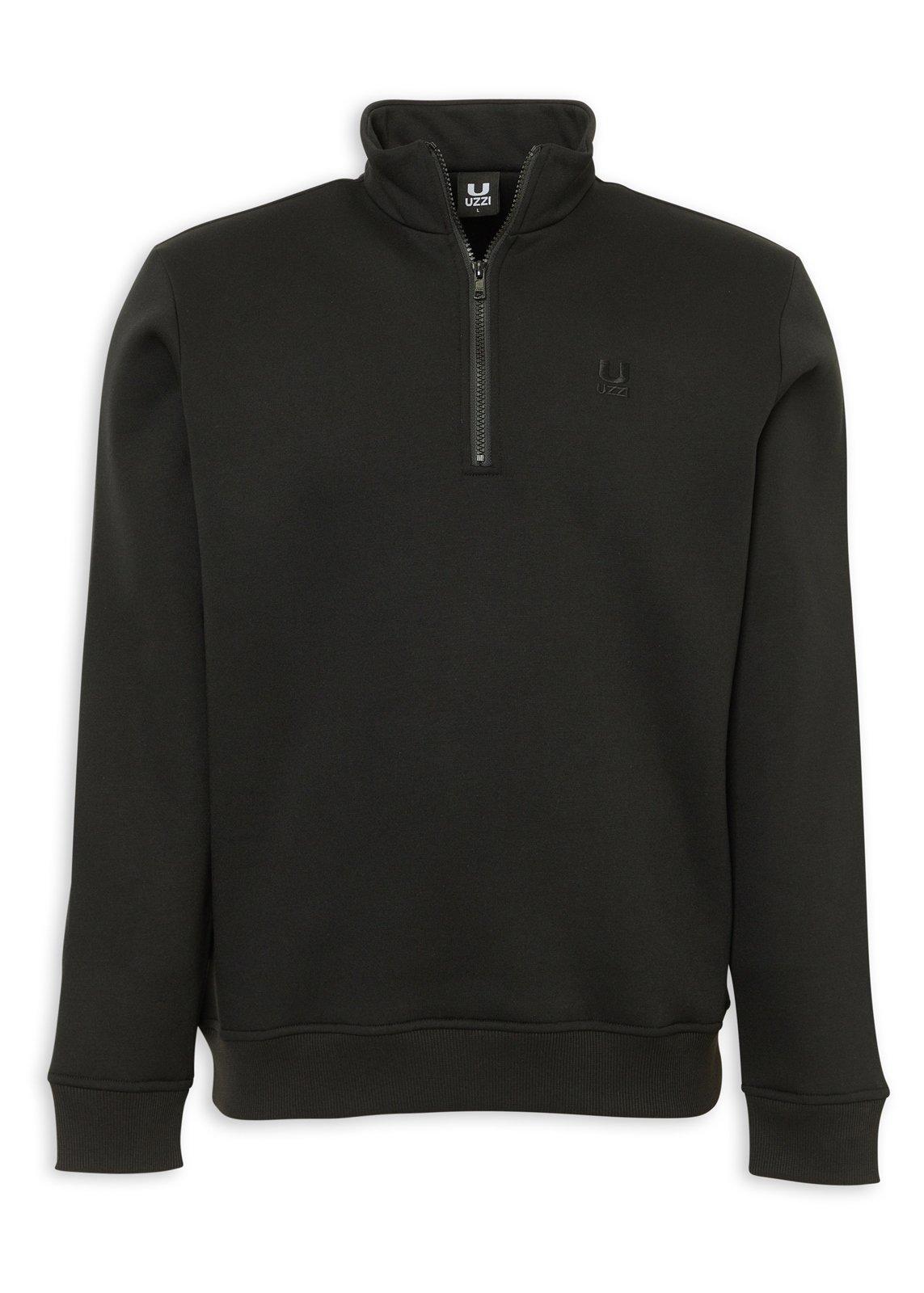 Black Quarter-zip Sweat Top (3230779) | UZZI