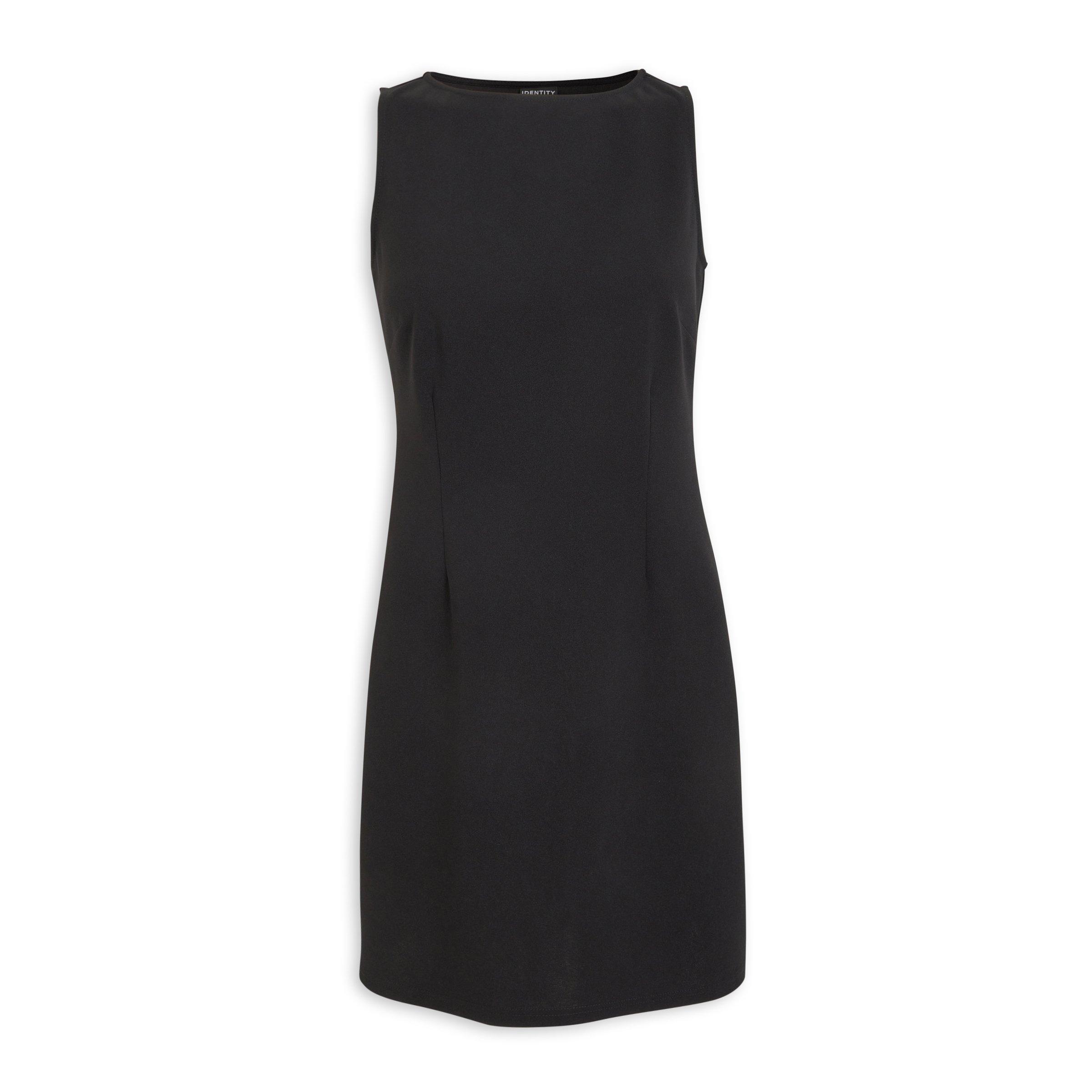 4511229 Black Striped Sleeve Shift Dress