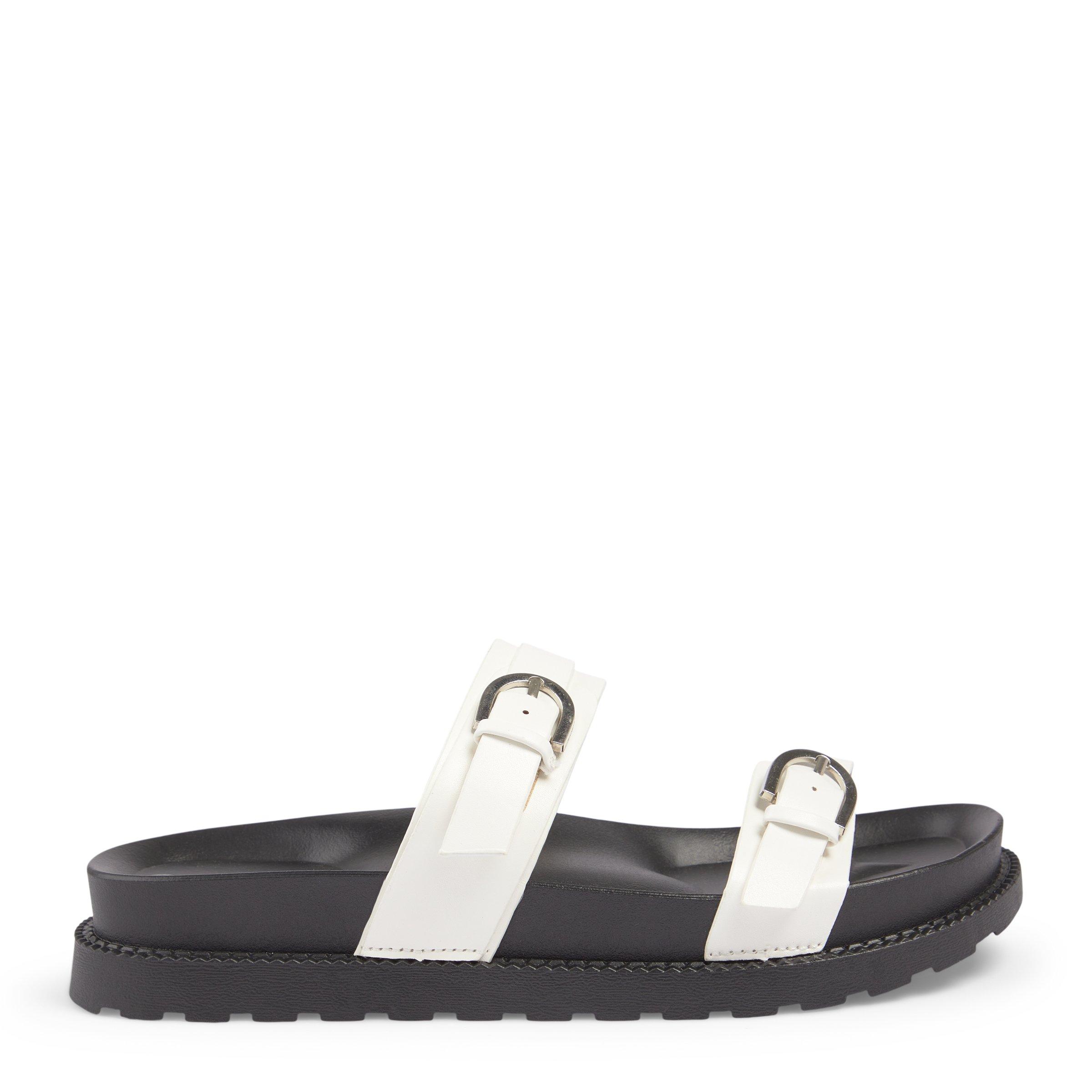DIOR 26S DOUBLE STRAP SLIDE SANDALS IN WHITE LACE MONOGRAM CANVAS