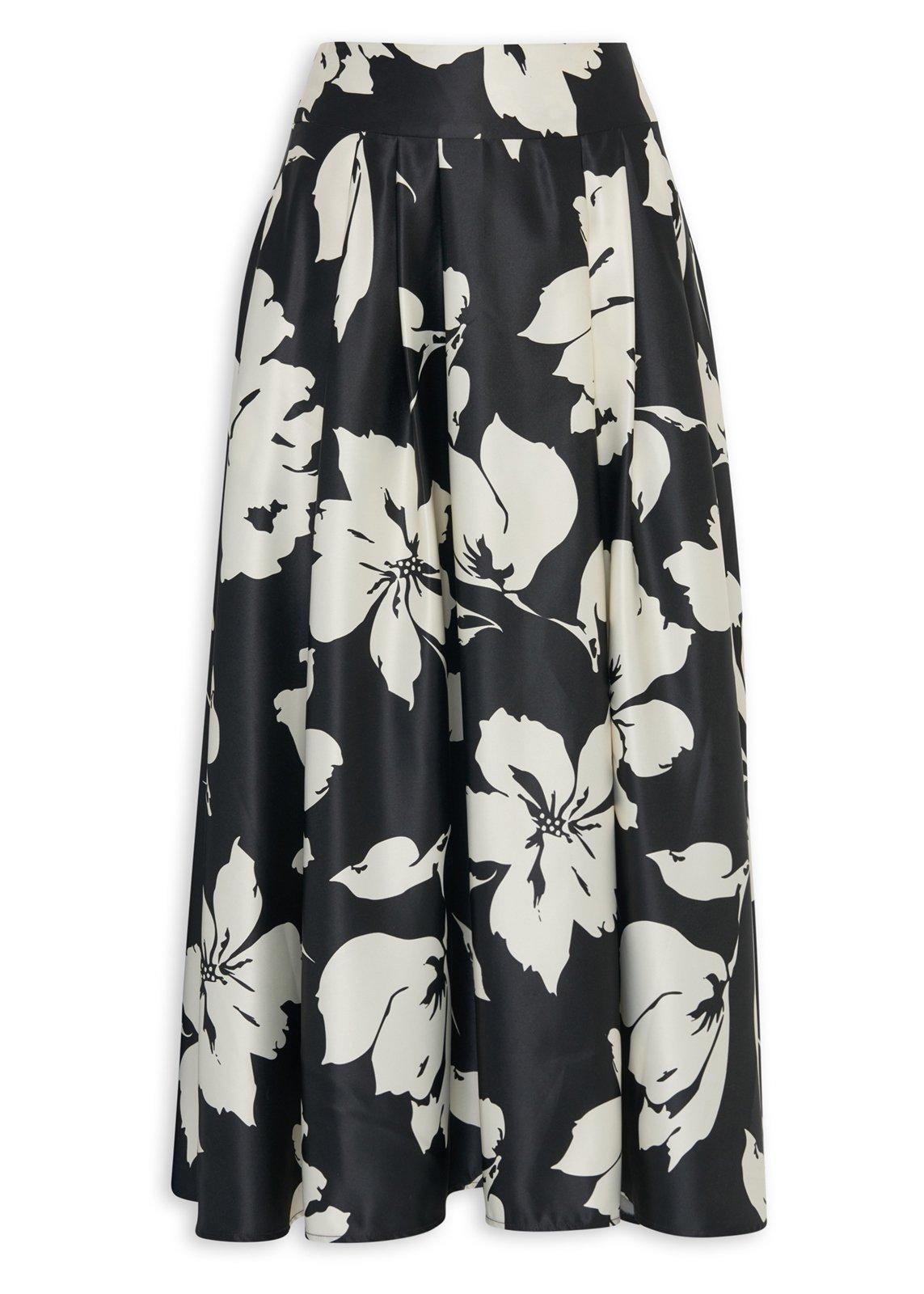 スカート Drawer flowerprint long skirt 36 Black and White Floral Print Maxi Skirt (3231345) | Truworths