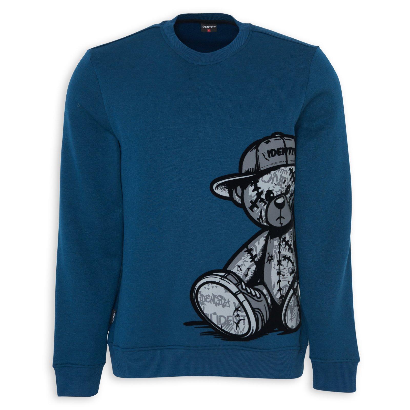 Petrol Poly Fleece Crew Neck Top (3231725) | Identity