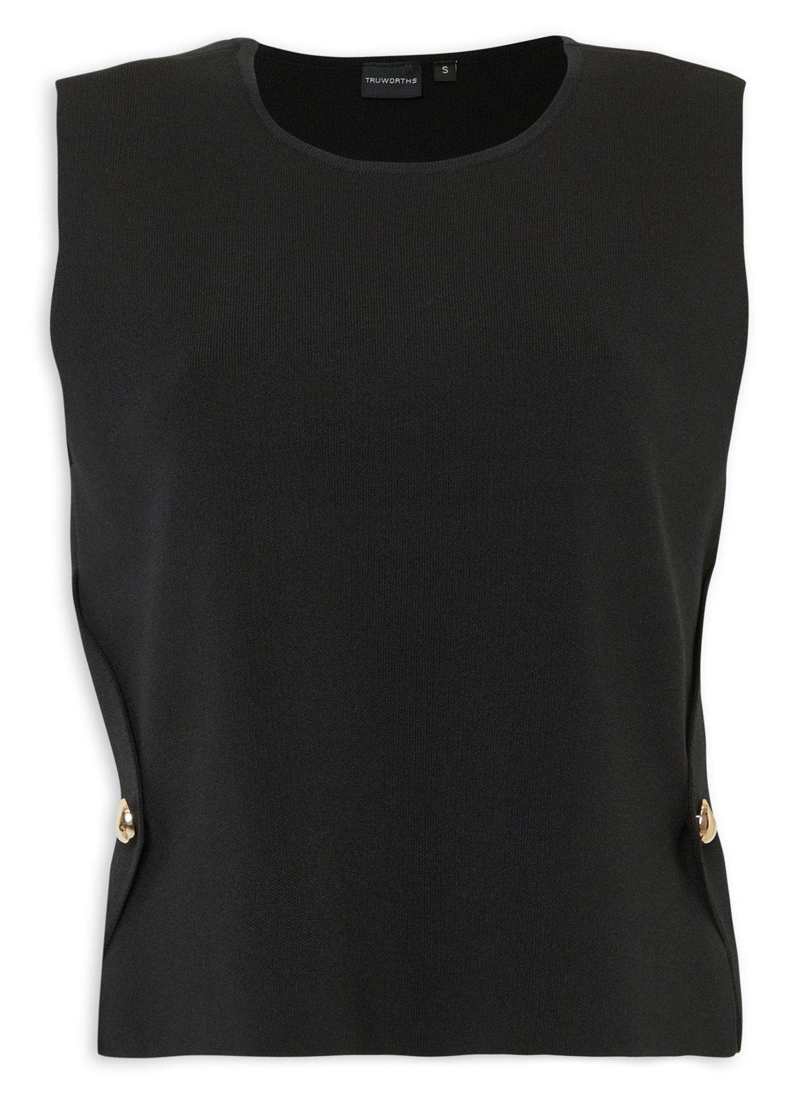 Black Sleeveless Knit Top (3232338) | Truworths