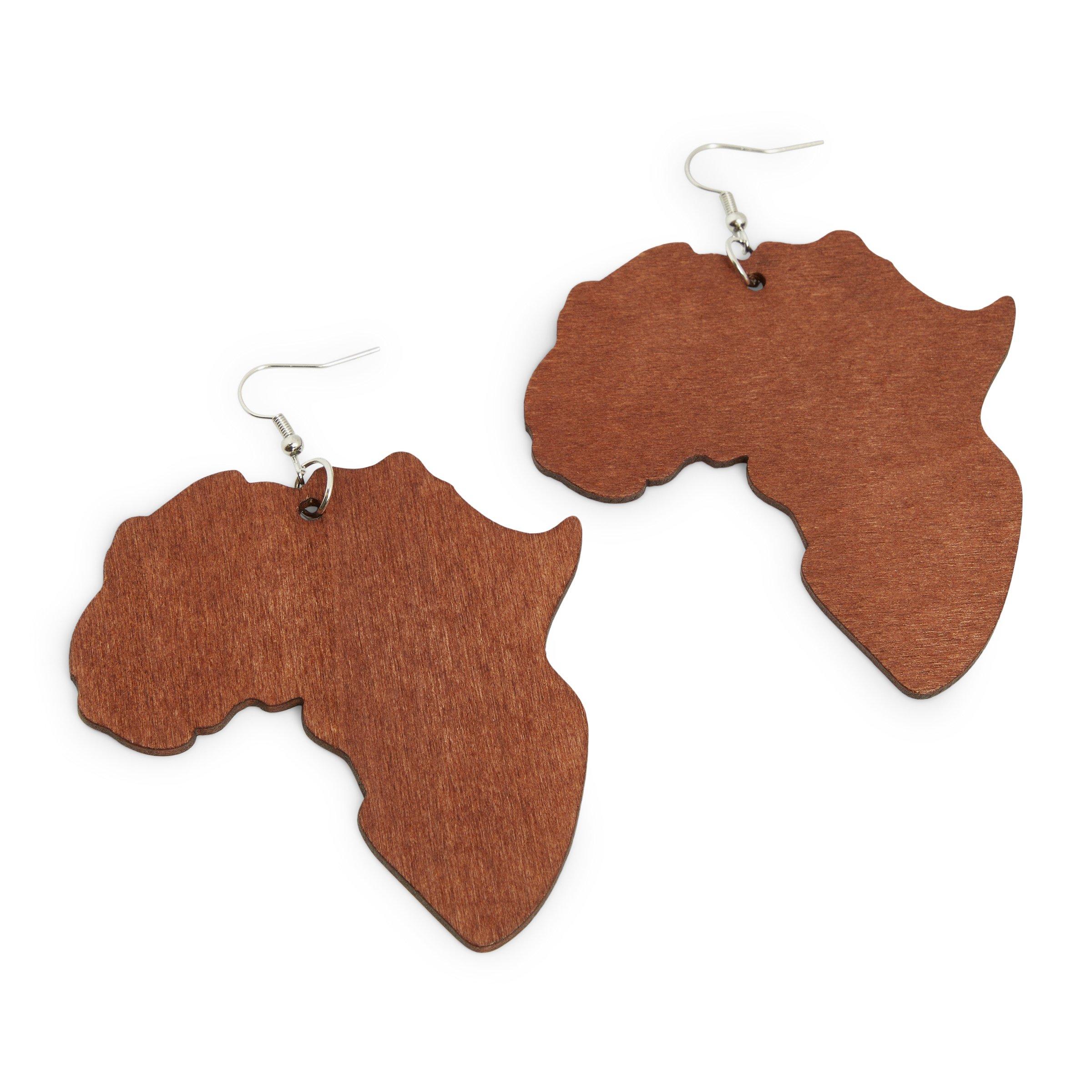 80s Wooden Drop Earrings African Jamaican main image 1