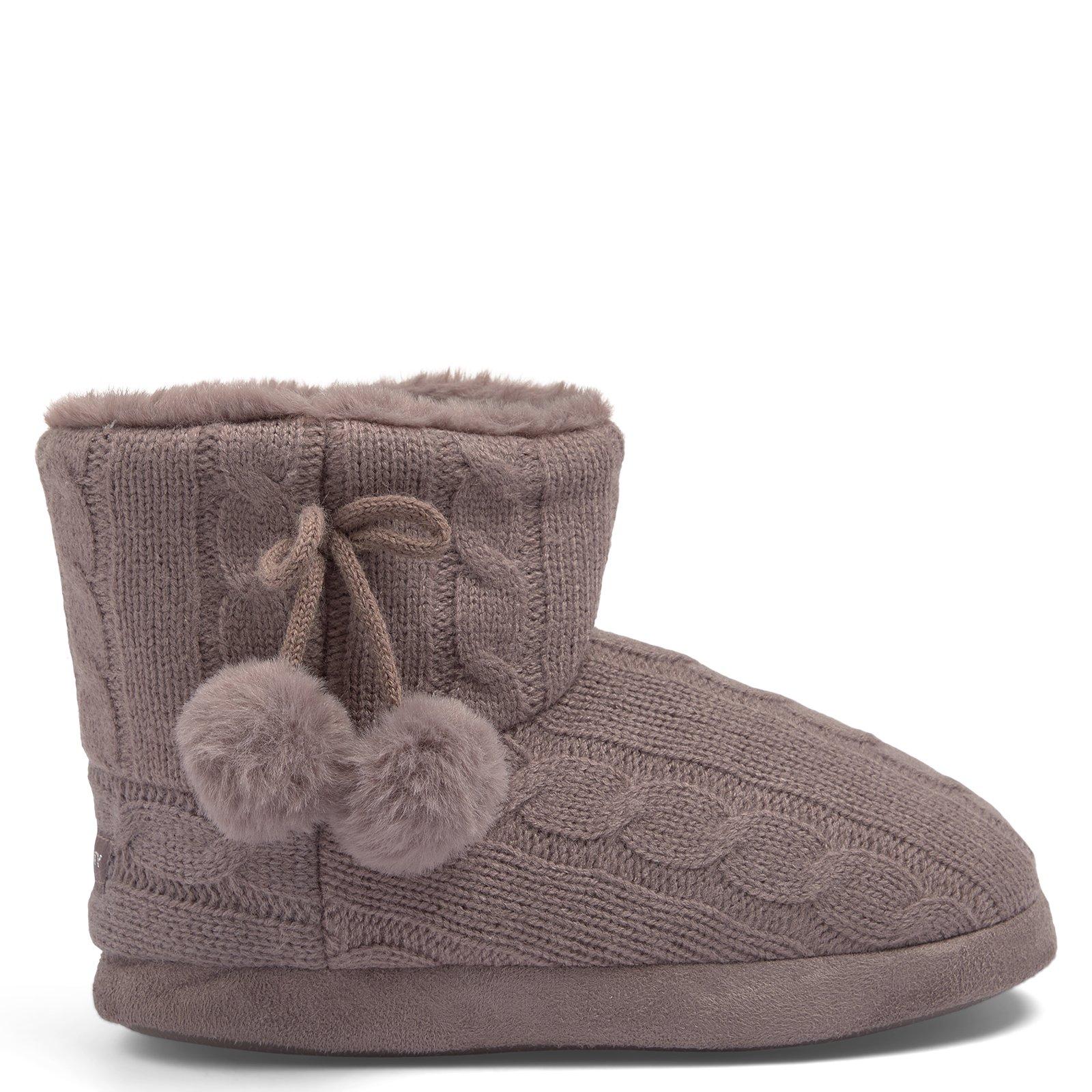Mocha Cable Knit Slipper Boot (3232612) | Identity