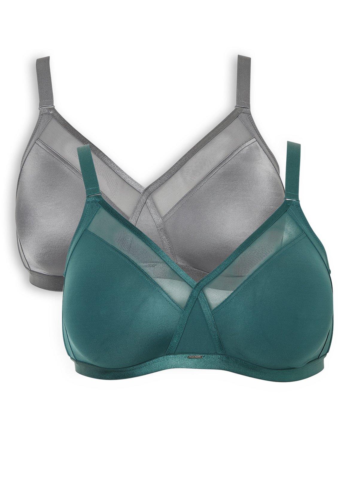 時間制限セール開封のみ美品salsation Criss-cross bra S 2-Pack Green & Grey Crossover Bras (3232643) | Finnigans