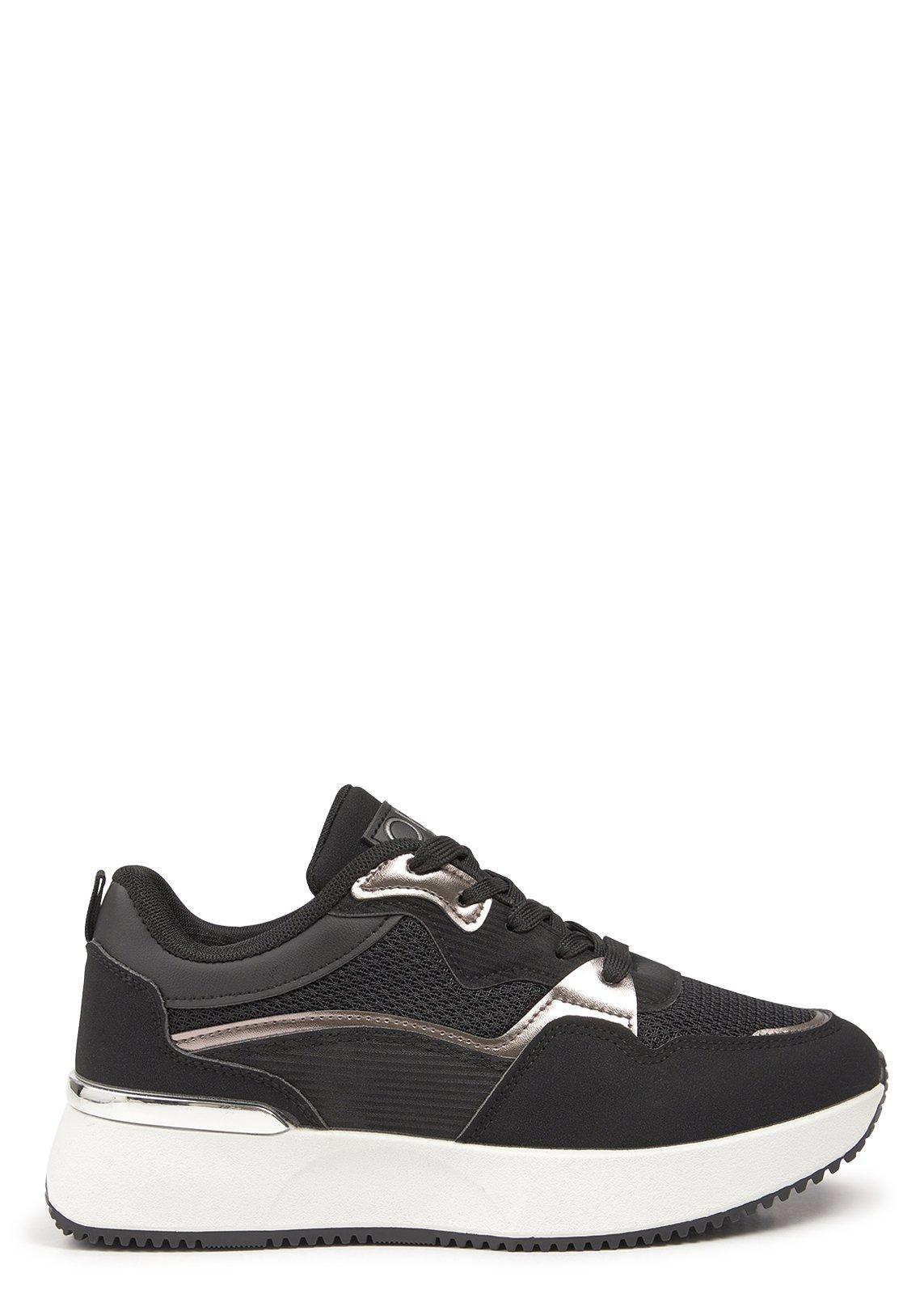 Black Mesh Sneakers with Silver Trim (3233217) | OUTBACK RED